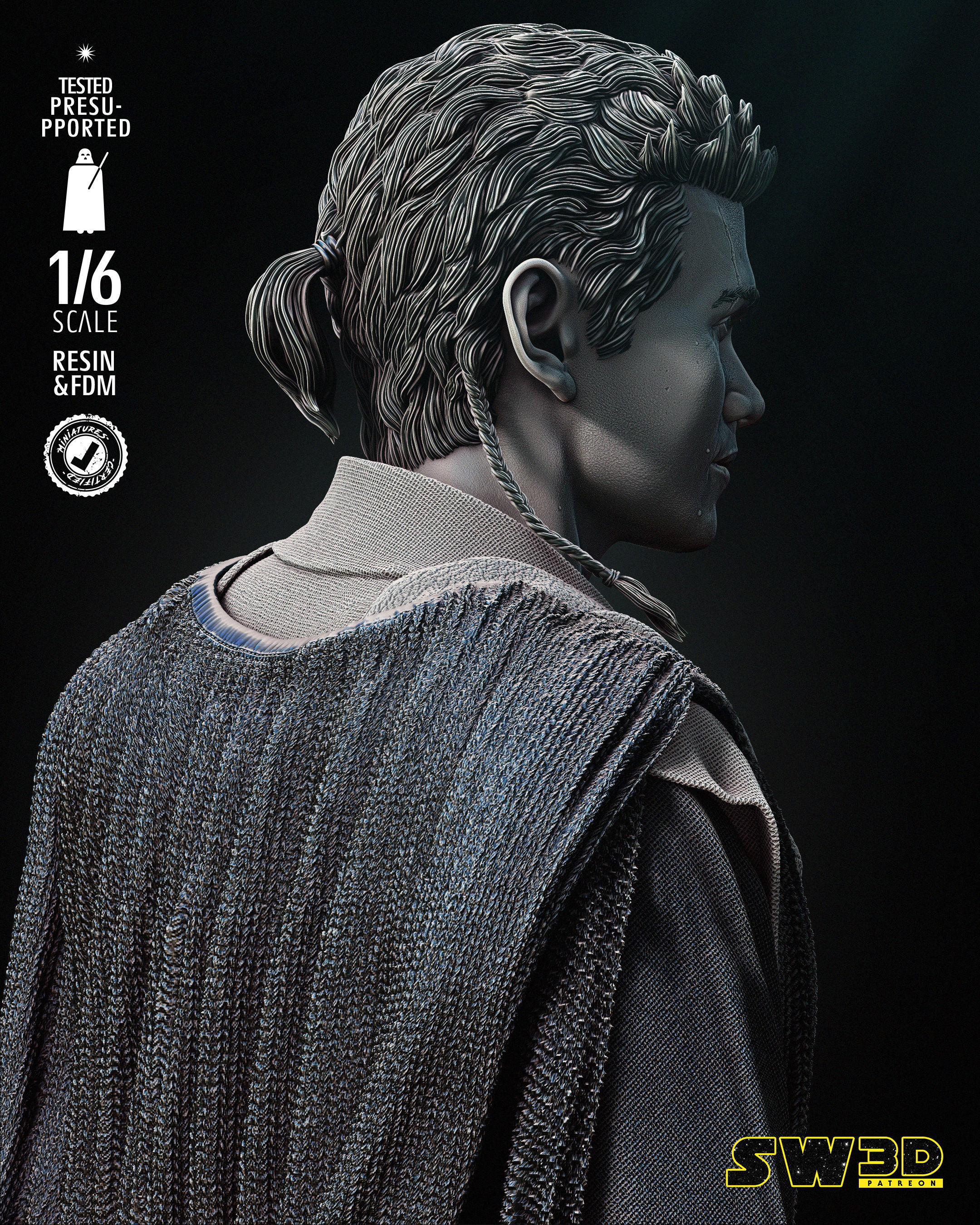 STAR WARS Young Anakin Sculpture Tested for 3D printing 3D print model_16