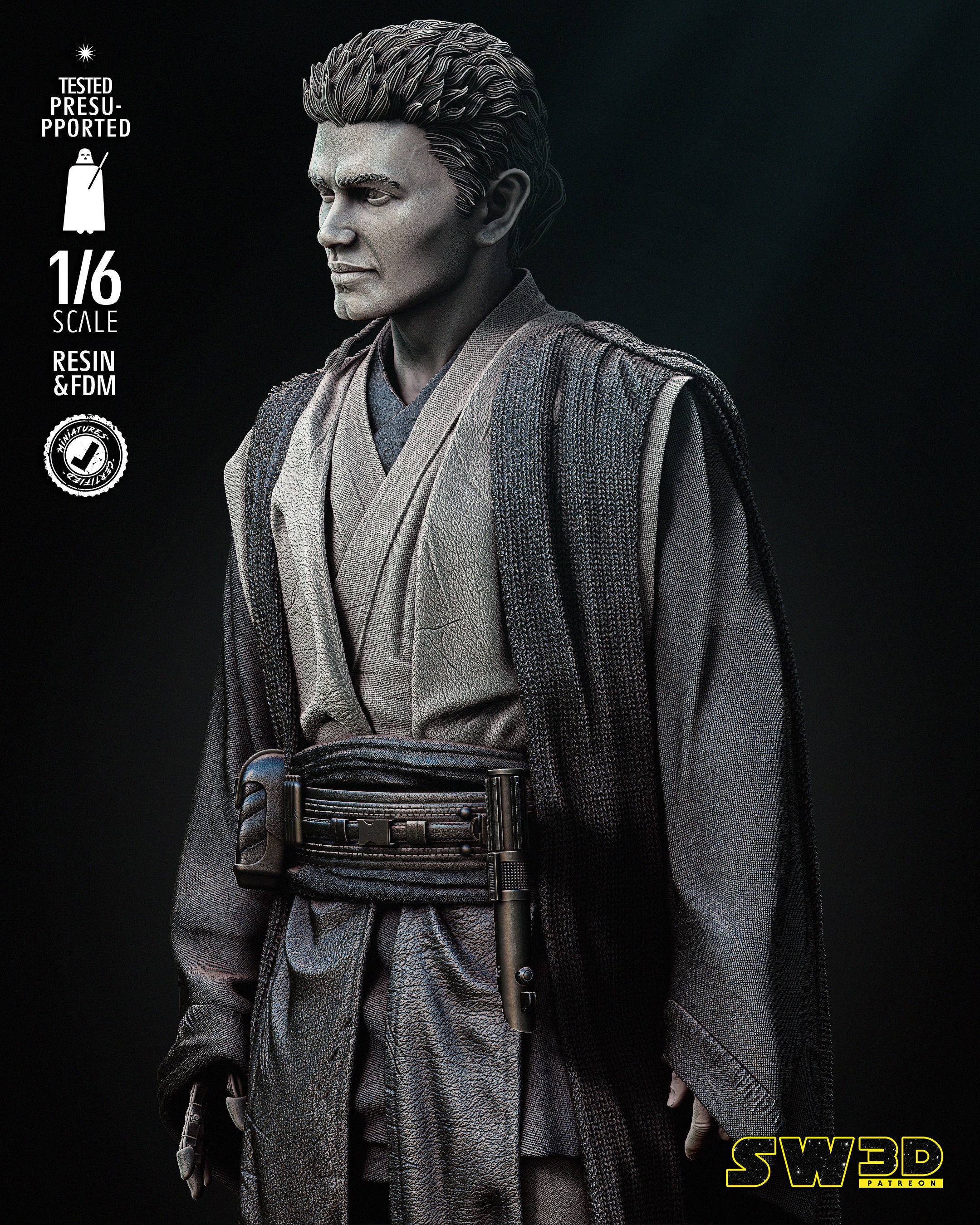 STAR WARS Young Anakin Sculpture Tested for 3D printing 3D print model_6