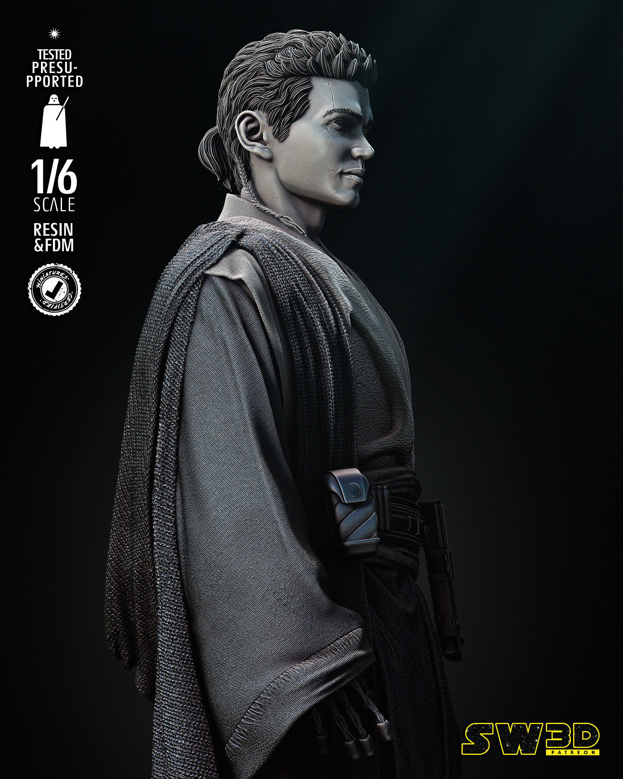 STAR WARS Young Anakin Sculpture Tested for 3D printing 3D print model_9