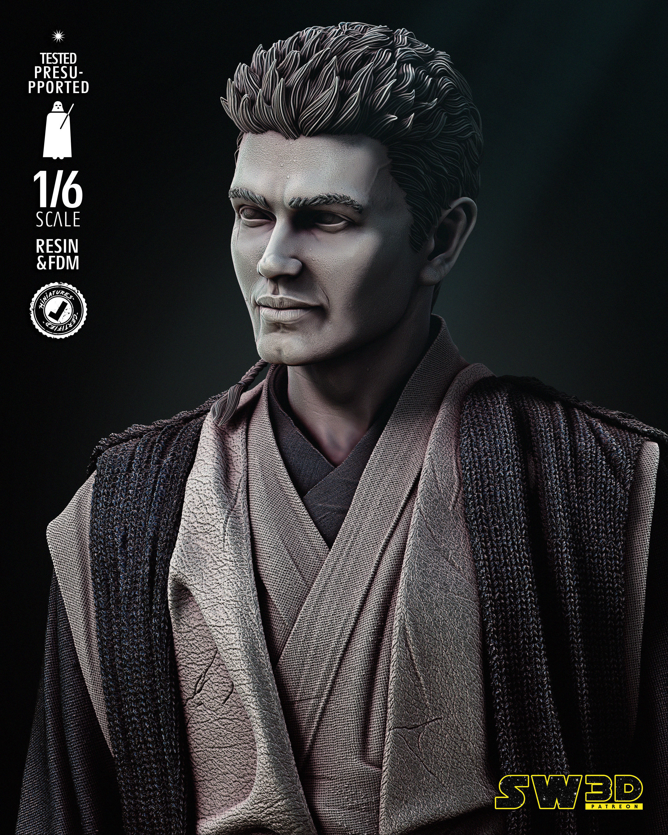 STAR WARS Young Anakin Sculpture Tested for 3D printing 3D print model_14