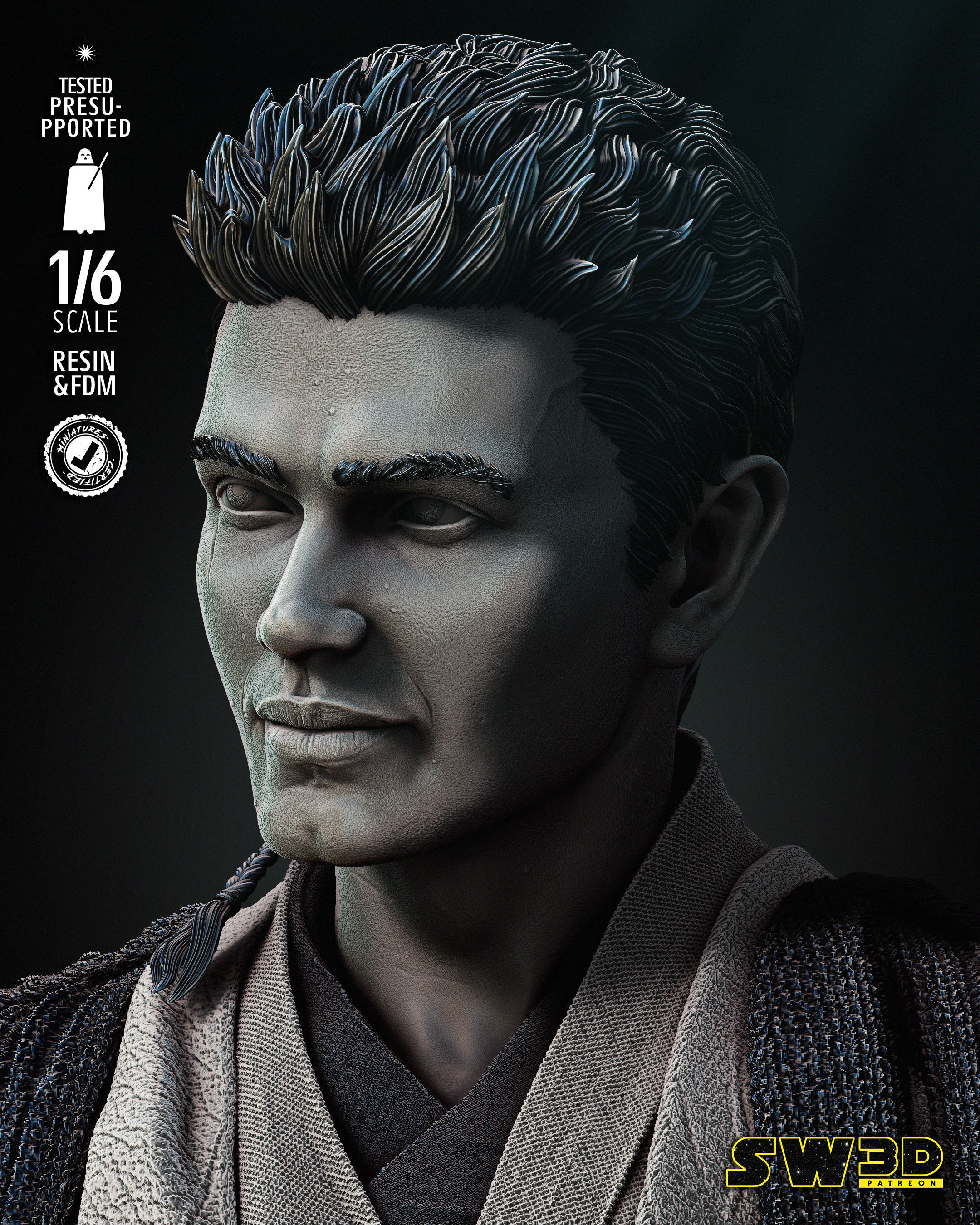 STAR WARS Young Anakin Sculpture Tested for 3D printing 3D print model_34