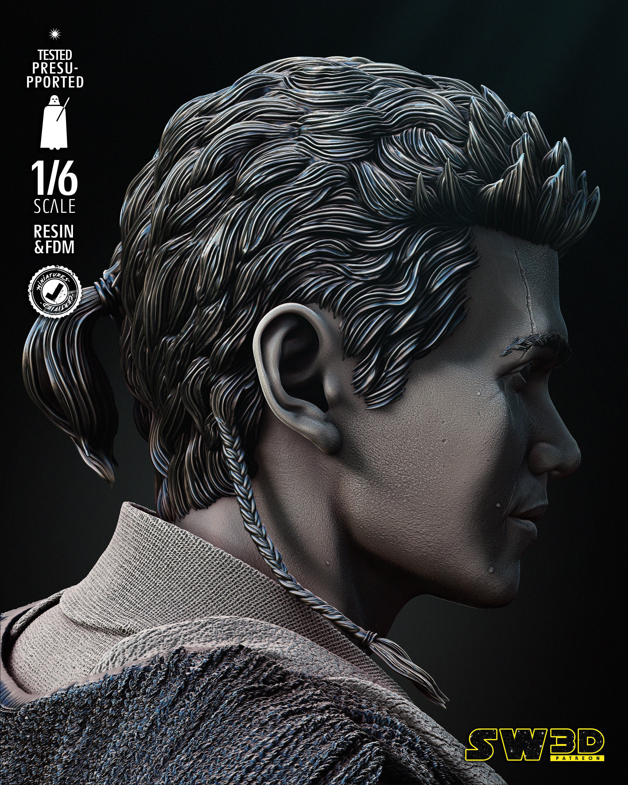 STAR WARS Young Anakin Sculpture Tested for 3D printing 3D print model_36