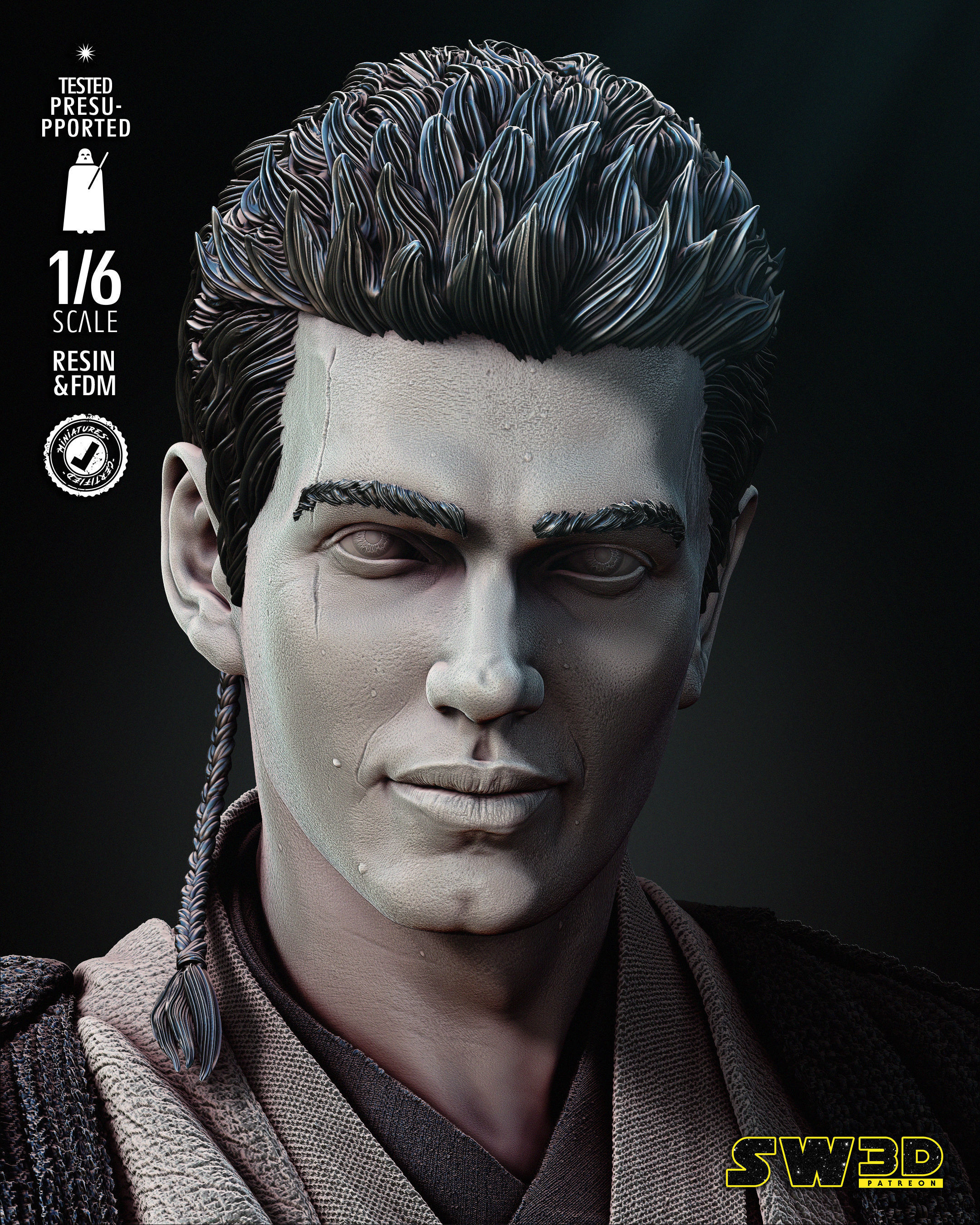 STAR WARS Young Anakin Sculpture Tested for 3D printing 3D print model_32