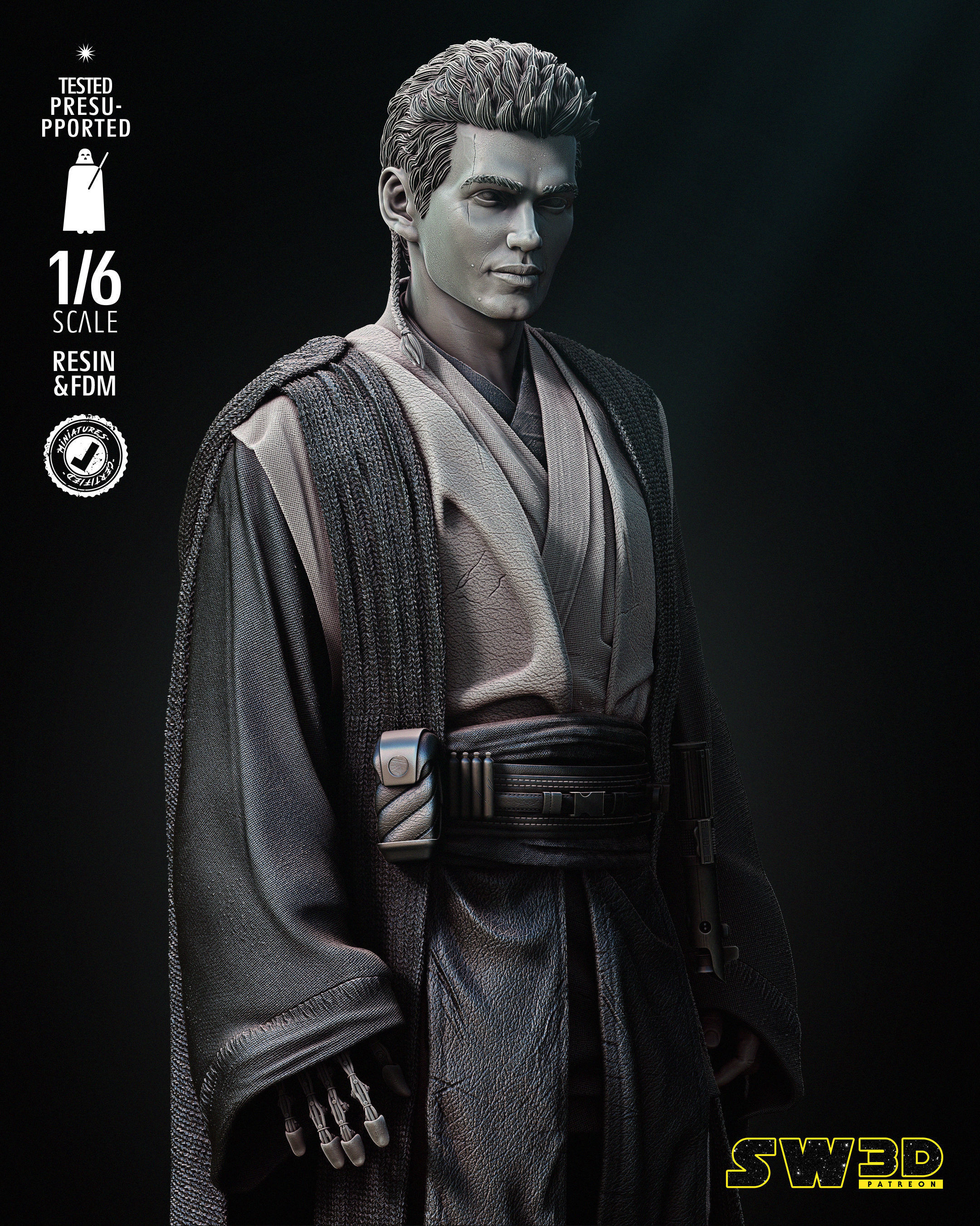 STAR WARS Young Anakin Sculpture Tested for 3D printing 3D print model_3