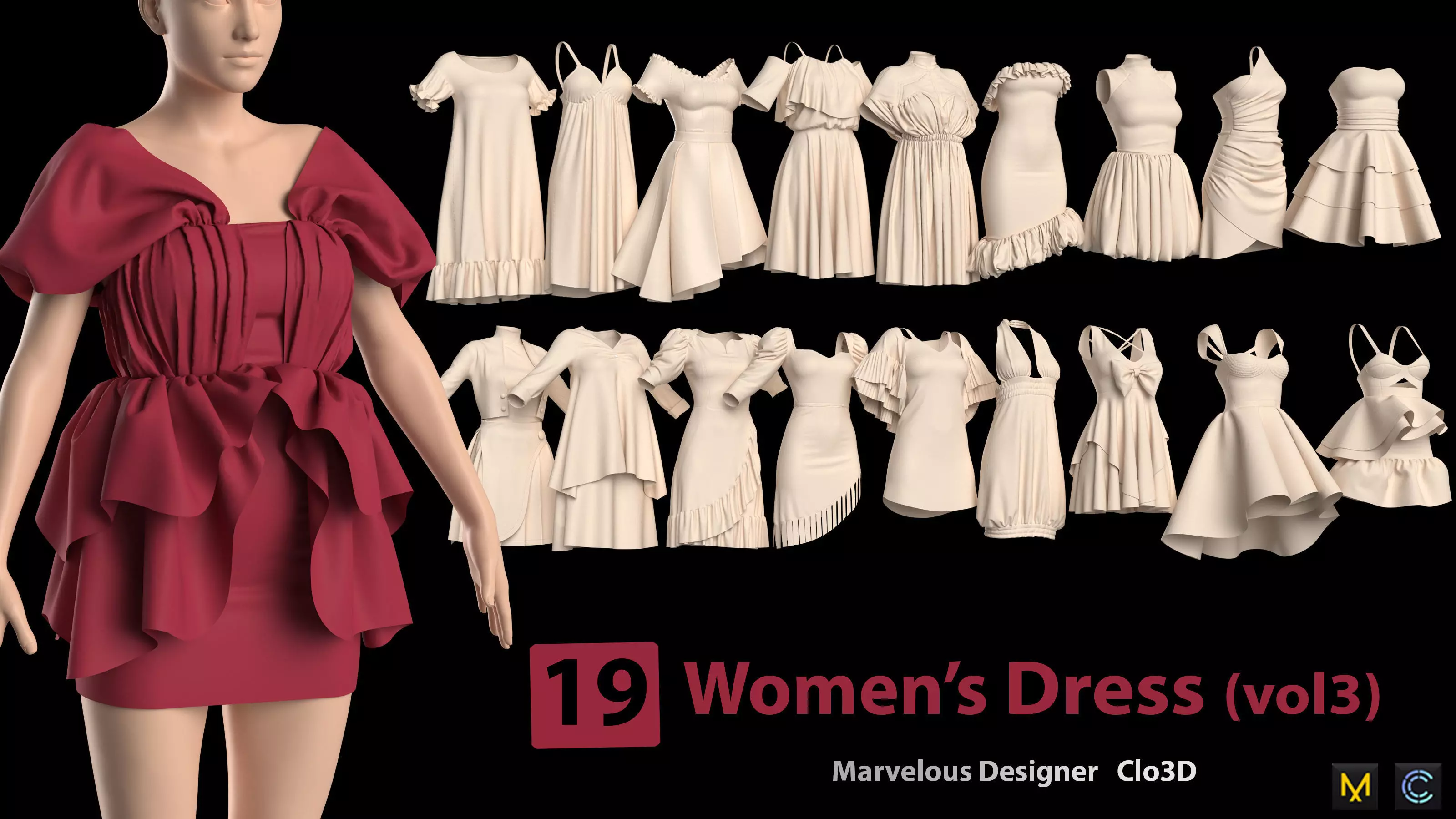 19 Womens Dress -vol3 3D model