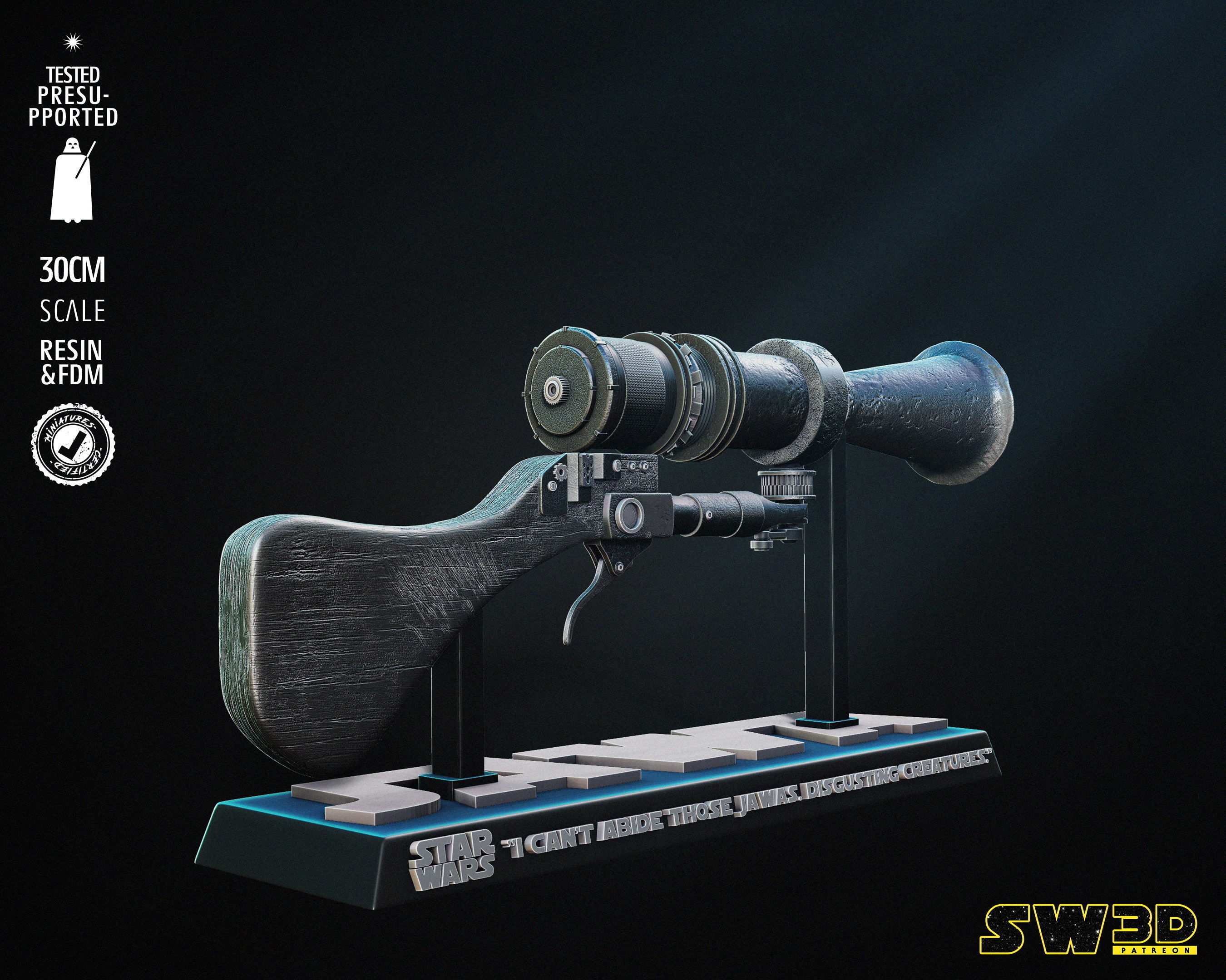 STAR WARS Jawa Blaster Sculpture Tested for 3D printing 3D print model_20