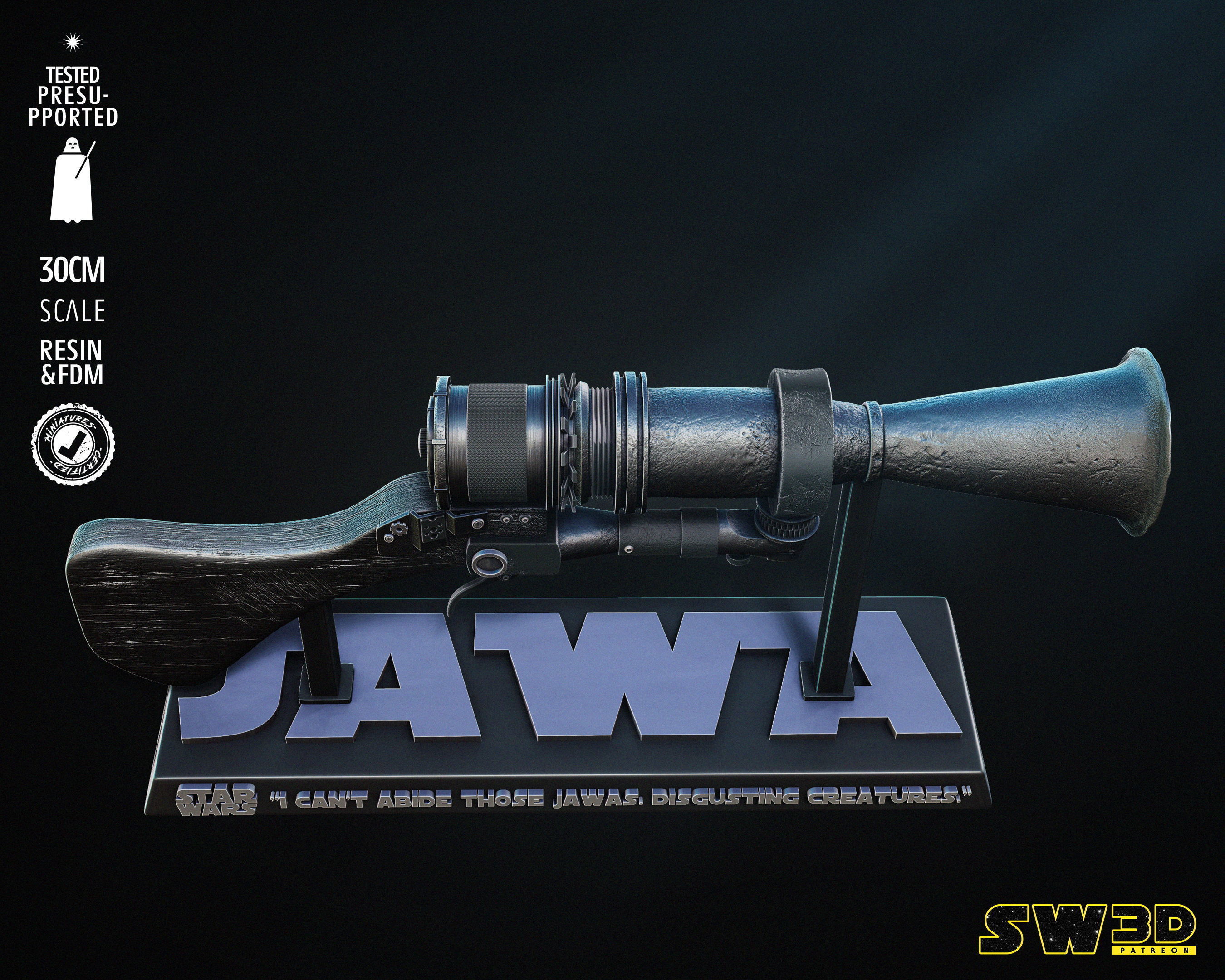 STAR WARS Jawa Blaster Sculpture Tested for 3D printing 3D print model_39