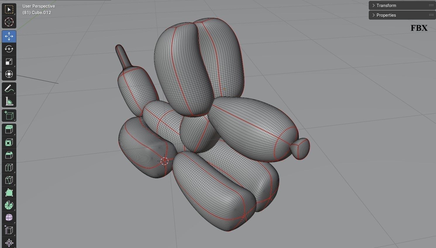 Baloon dog chrome statue 3D model_8