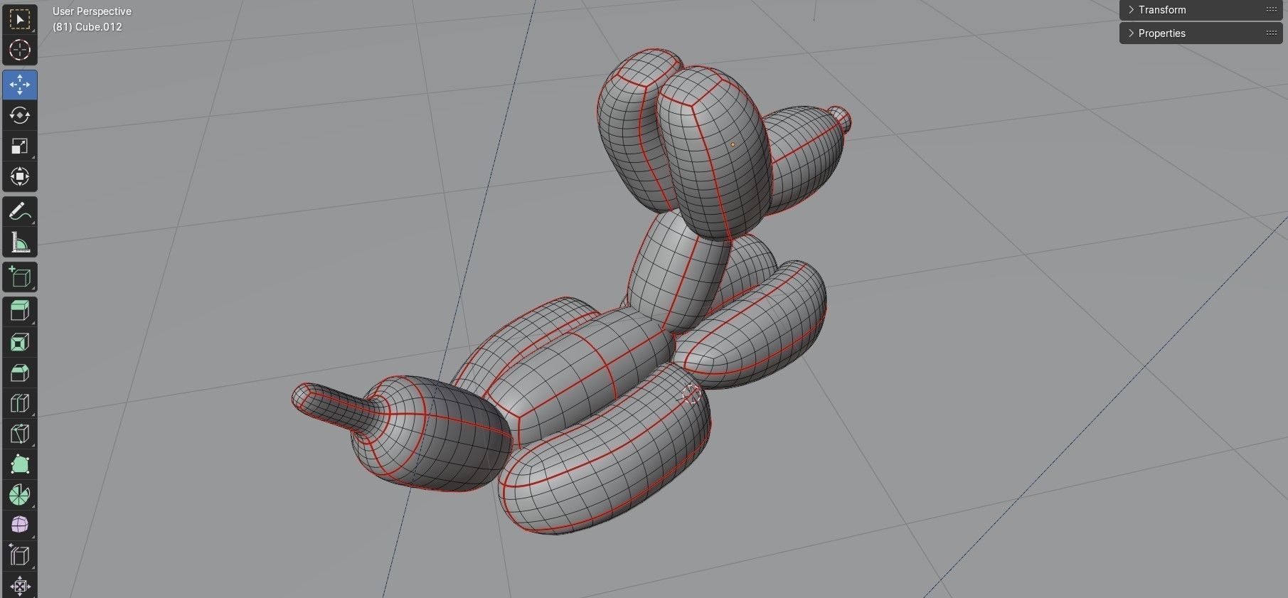 Baloon dog chrome statue 3D model_6