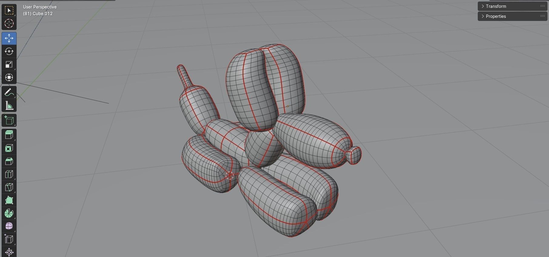 Baloon dog chrome statue 3D model_5