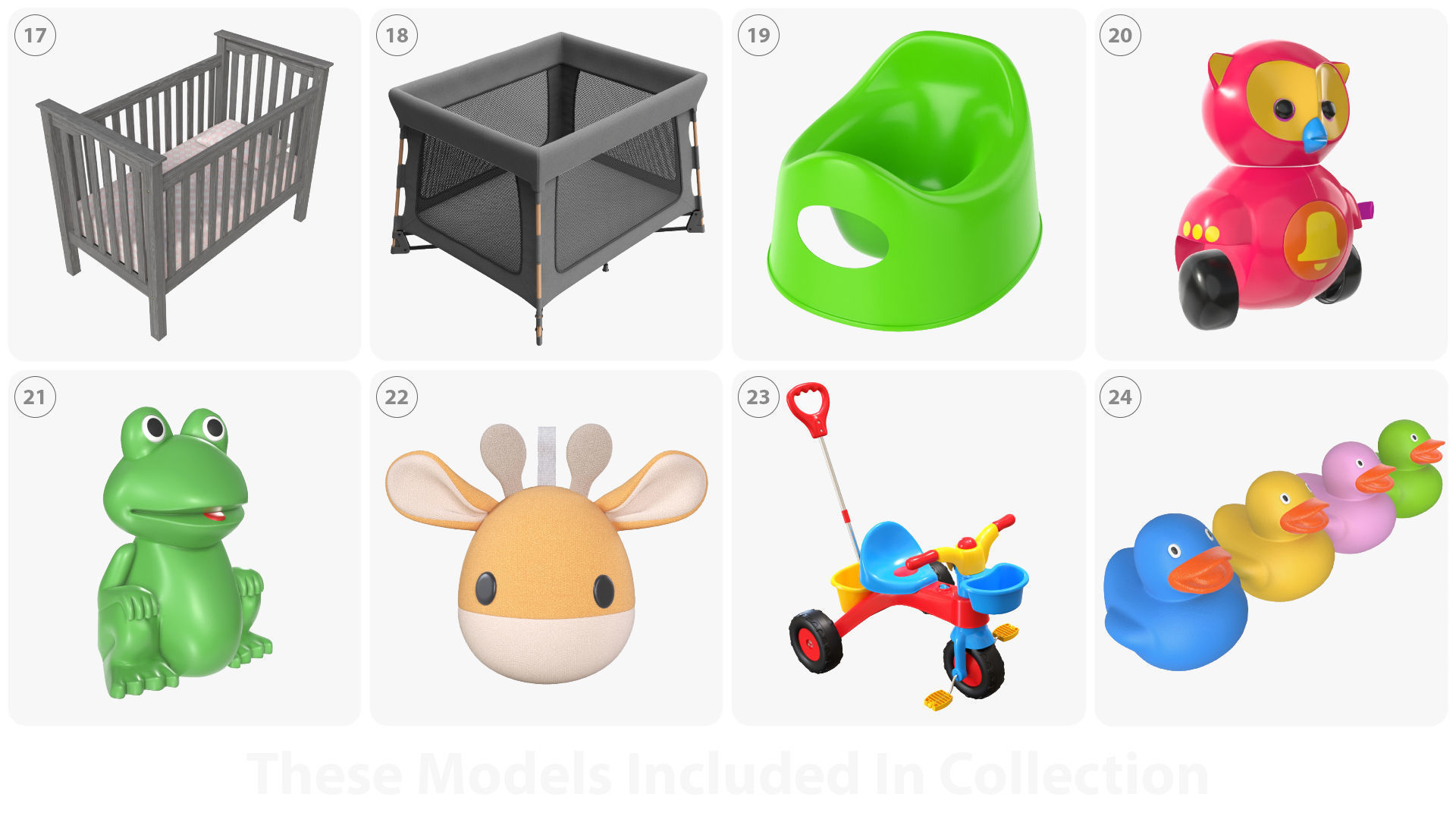 Baby room items 3D model_3