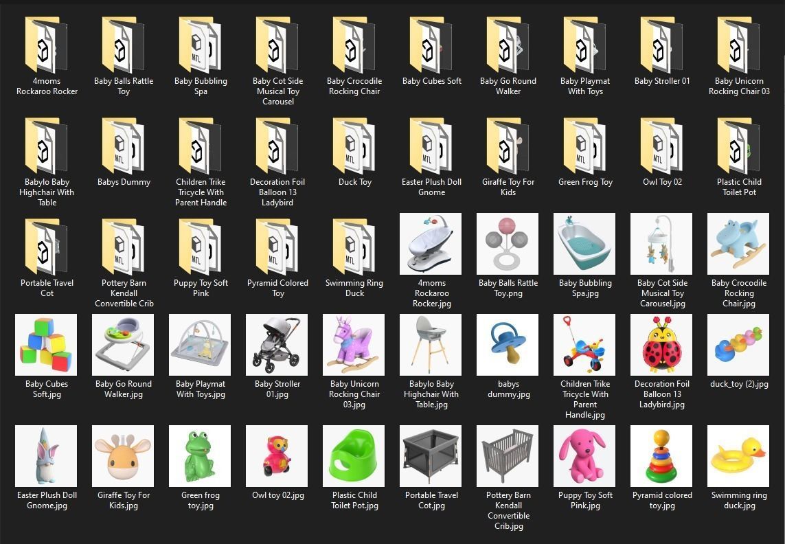 Baby room items 3D model_5