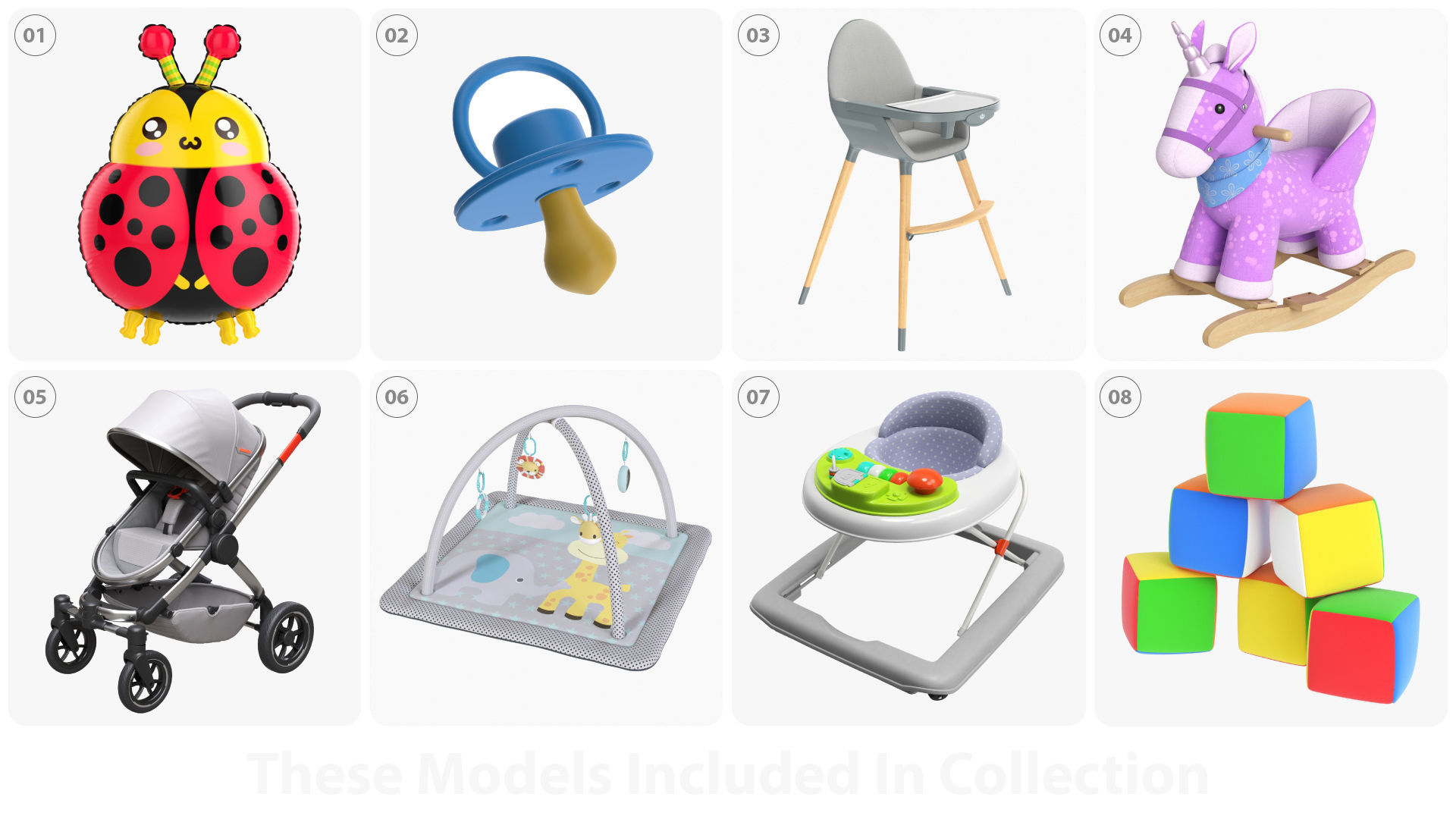 Baby room items 3D model_1