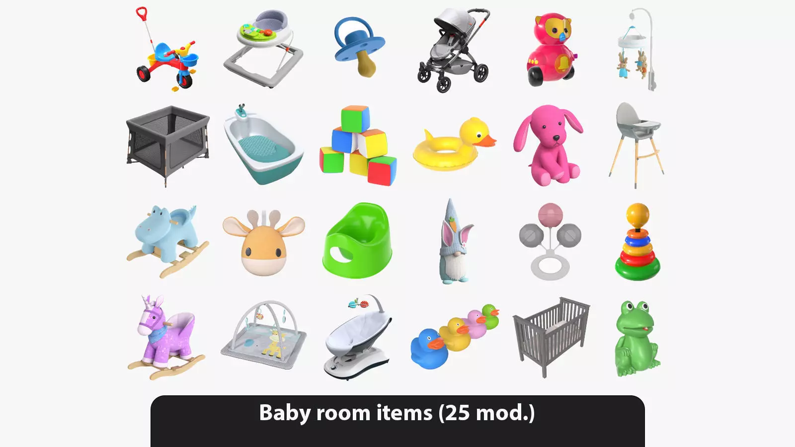 Baby room items 3D model_0