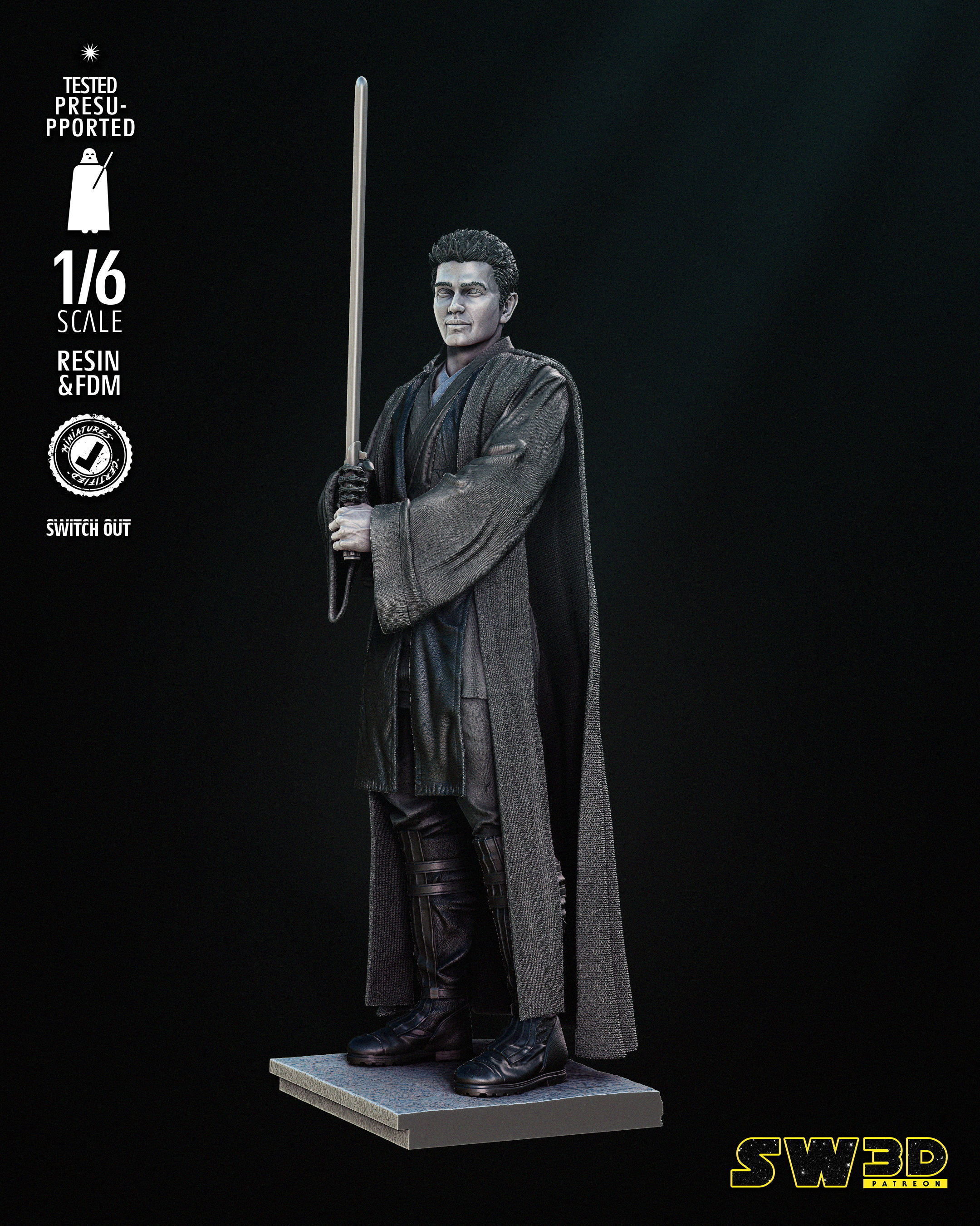 STAR WARS Young Anakin Bust Tested for 3D printing 3D print model_19