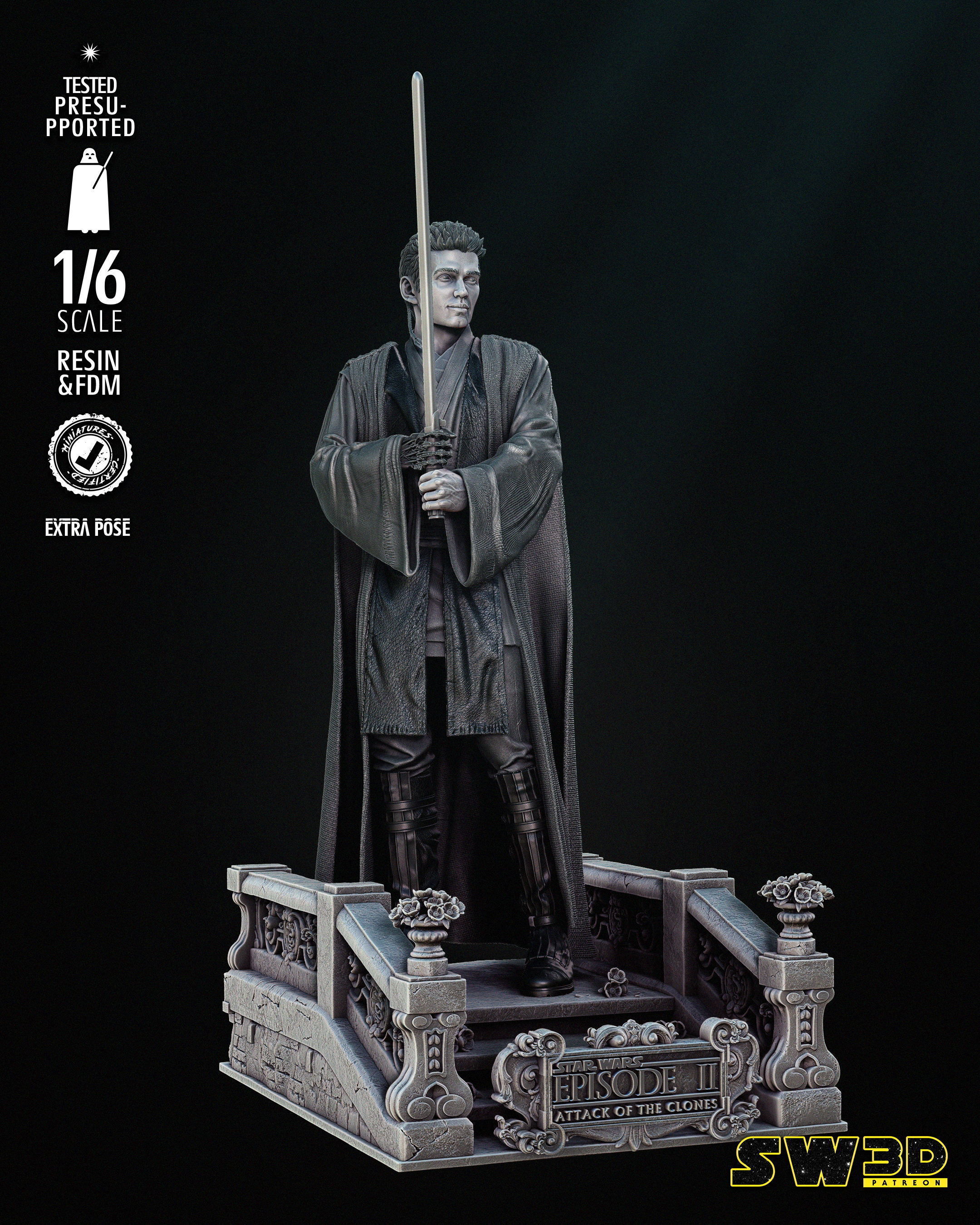 STAR WARS Young Anakin Bust Tested for 3D printing 3D print model_32