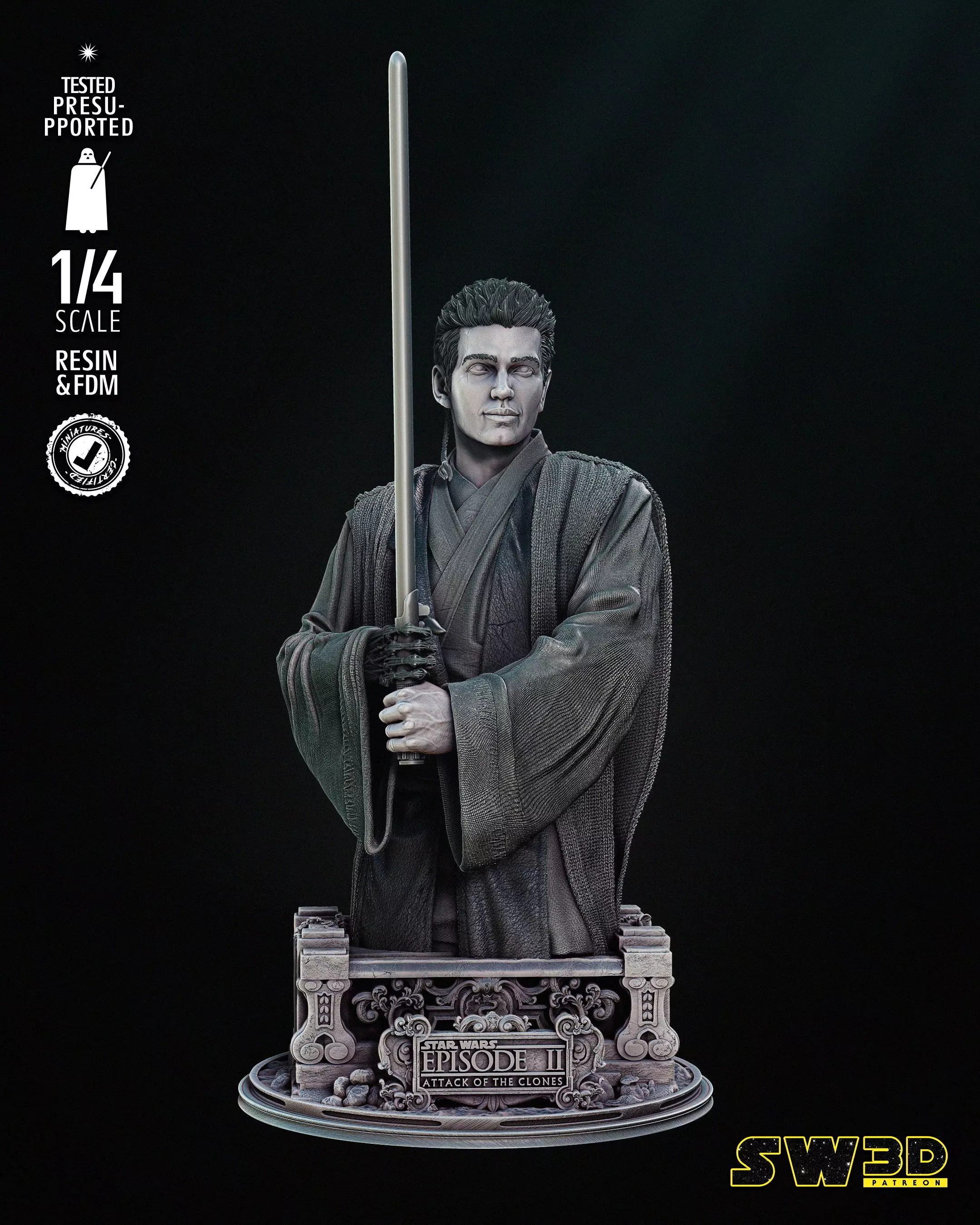 STAR WARS Young Anakin Bust Tested for 3D printing 3D print model_0