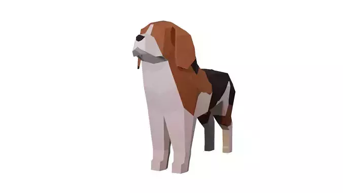 Low Poly Beagle Low-poly 3D model