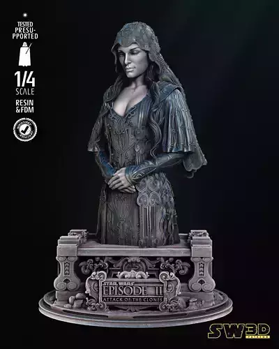 STAR WARS Padme Bust Tested for 3D printing