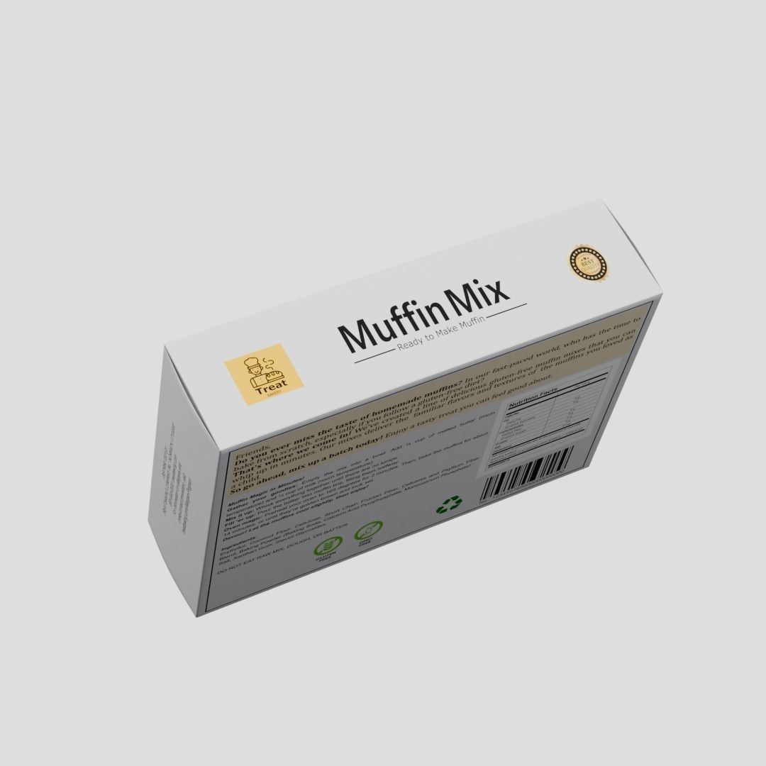 Muffin Mix  box Low-poly 3D model_4