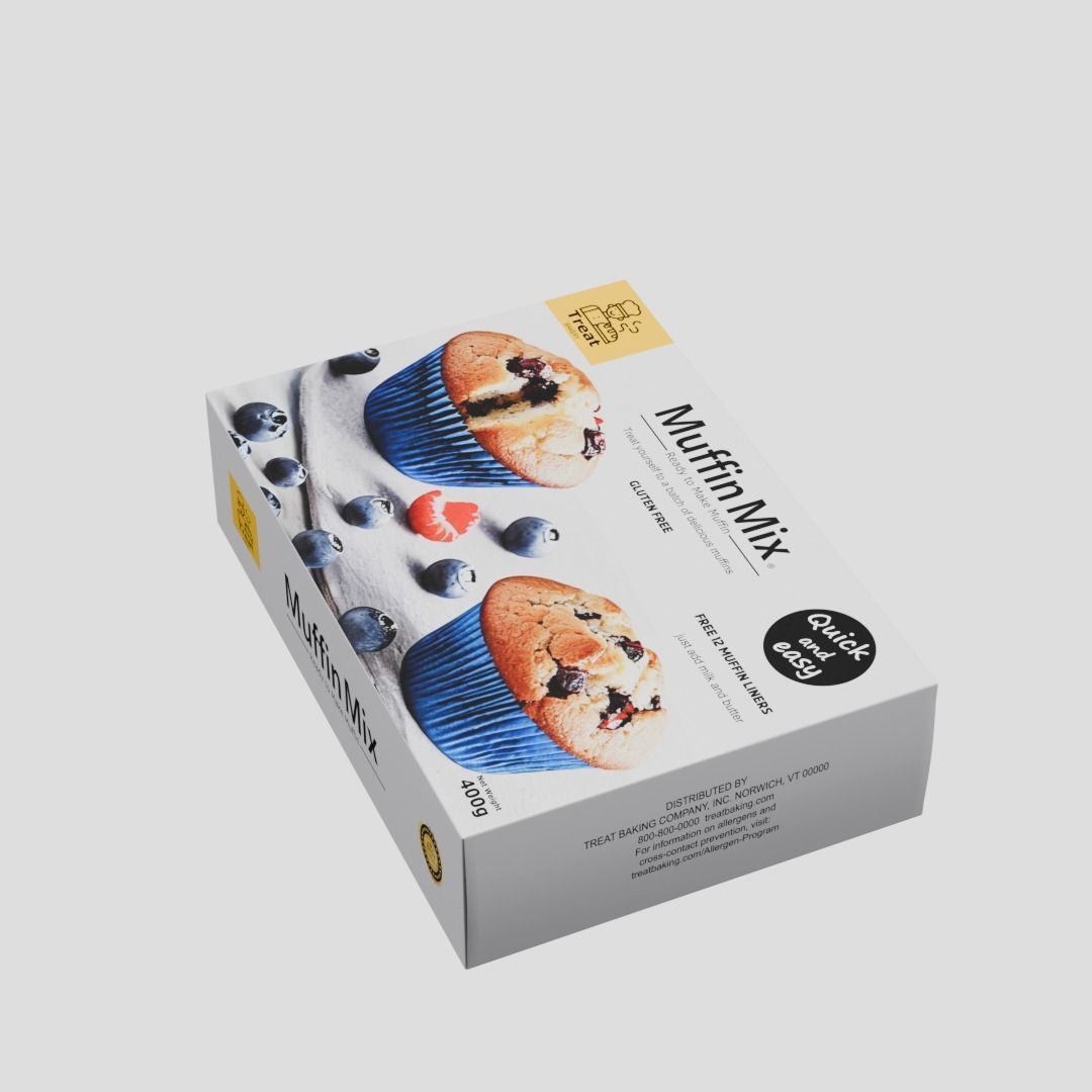 Muffin Mix  box Low-poly 3D model_1