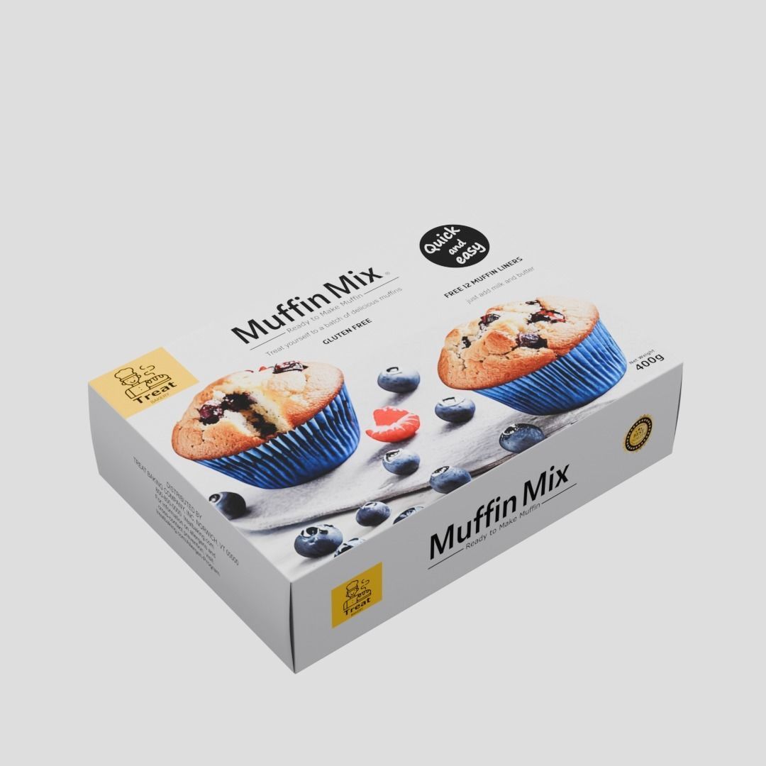 Muffin Mix  box Low-poly 3D model_3