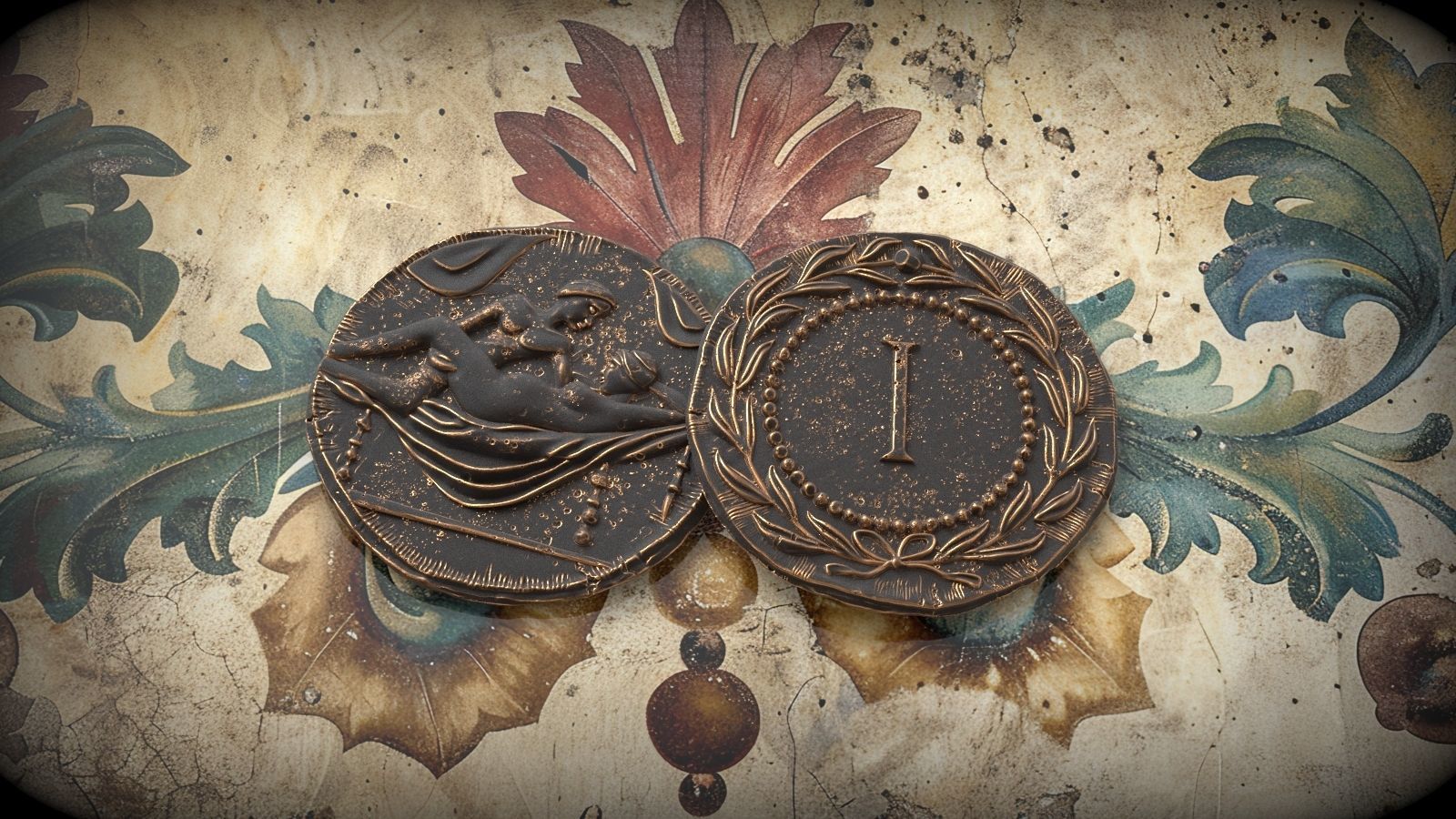 Spintria Rare Ancient Roman Token Antique Coin Number I 3D print model_5