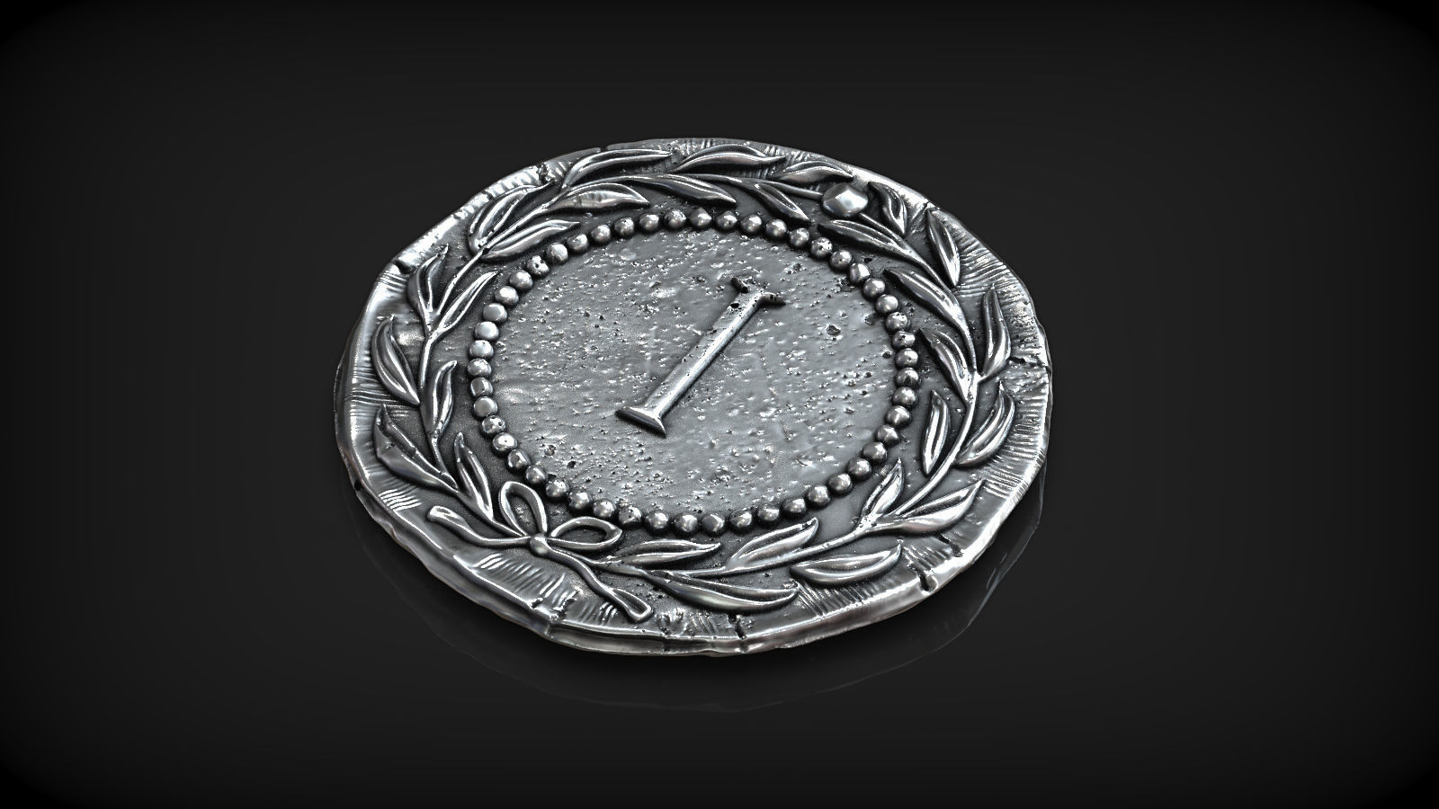 Spintria Rare Ancient Roman Token Antique Coin Number I 3D print model_2