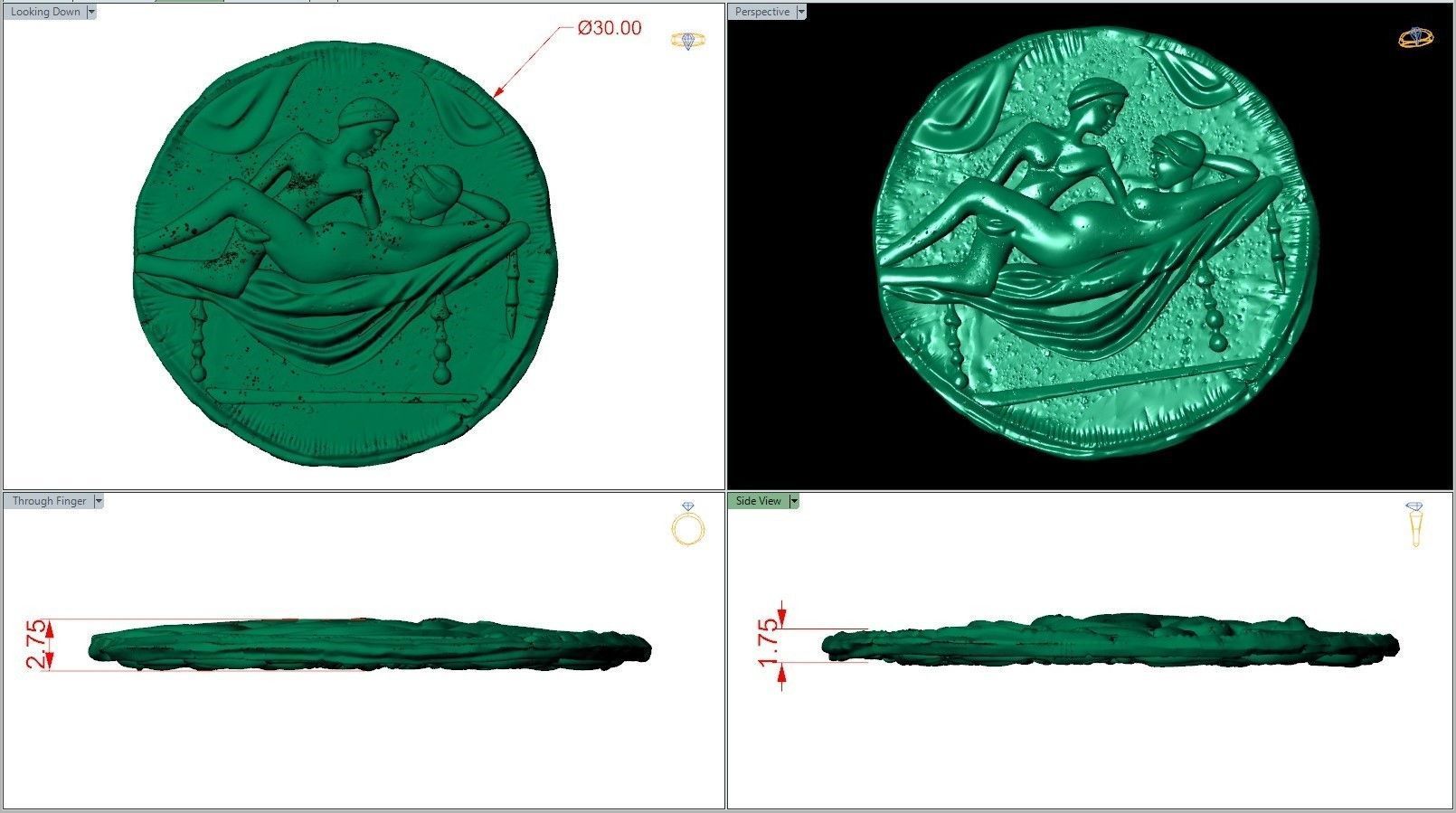 Spintria Rare Ancient Roman Token Antique Coin Number I 3D print model_6