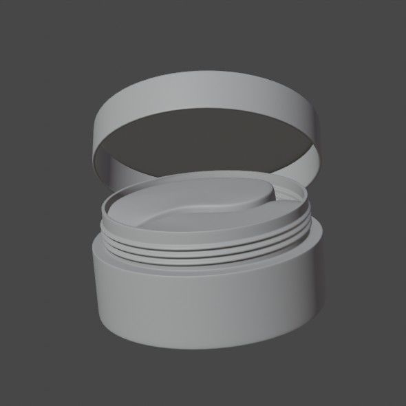 Cream jar 3d model Low-poly 3D model_8