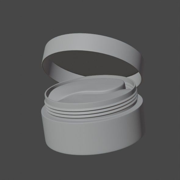Cream jar 3d model Low-poly 3D model_9