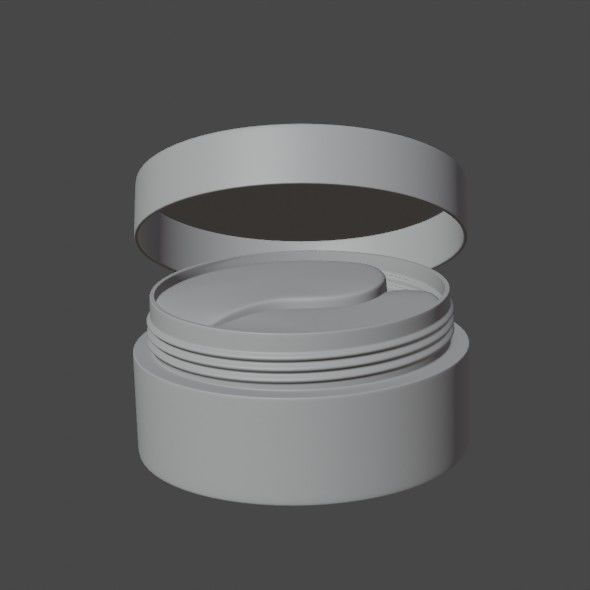 Cream jar 3d model Low-poly 3D model_5