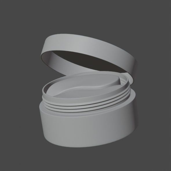 Cream jar 3d model Low-poly 3D model_1