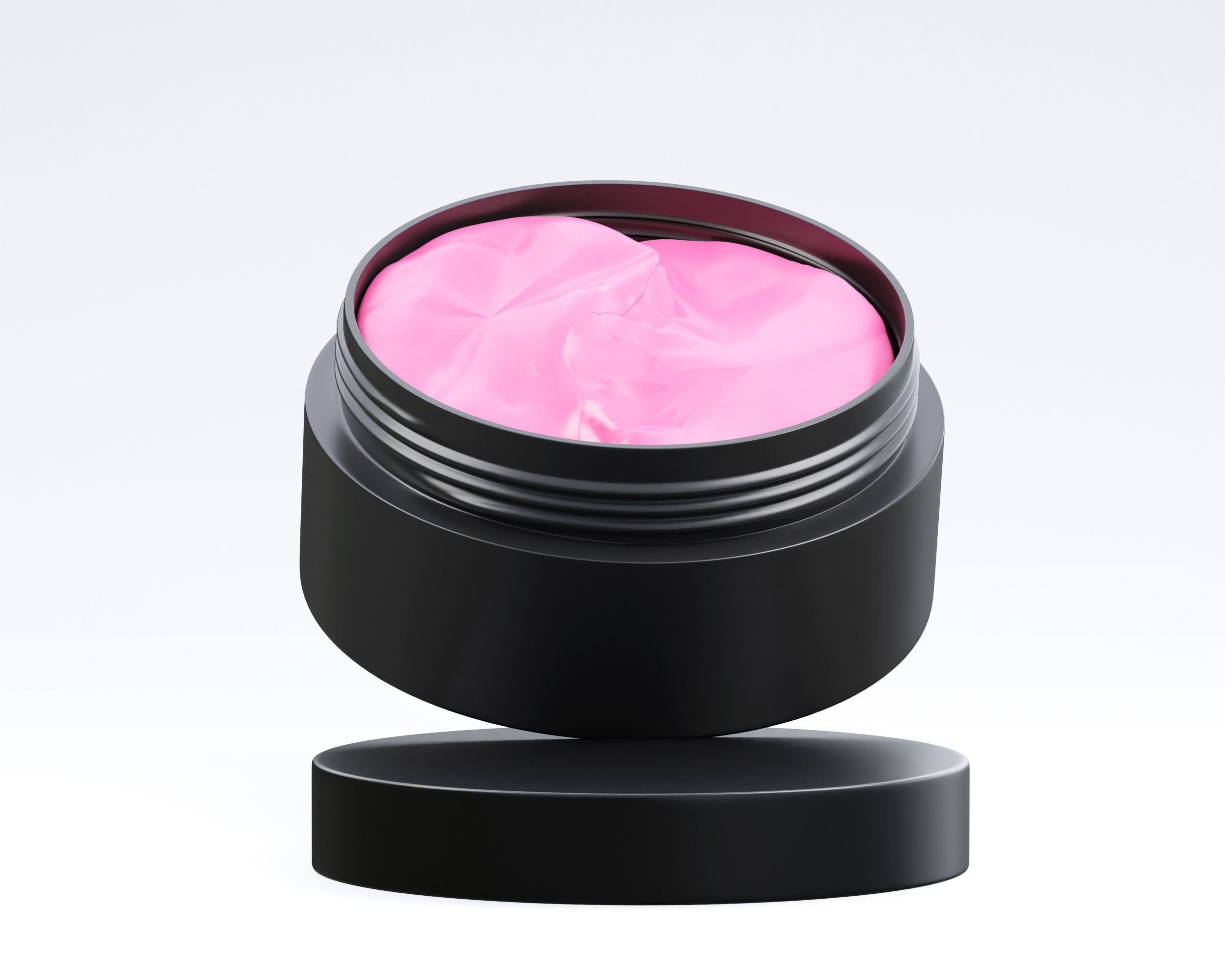 Cream jar 3d model Low-poly 3D model_2