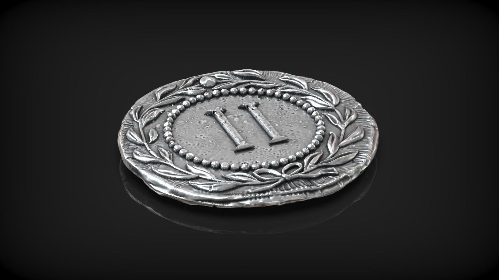 Spintria Rare Ancient Roman Token Antique Coin Number II 3D print model_4