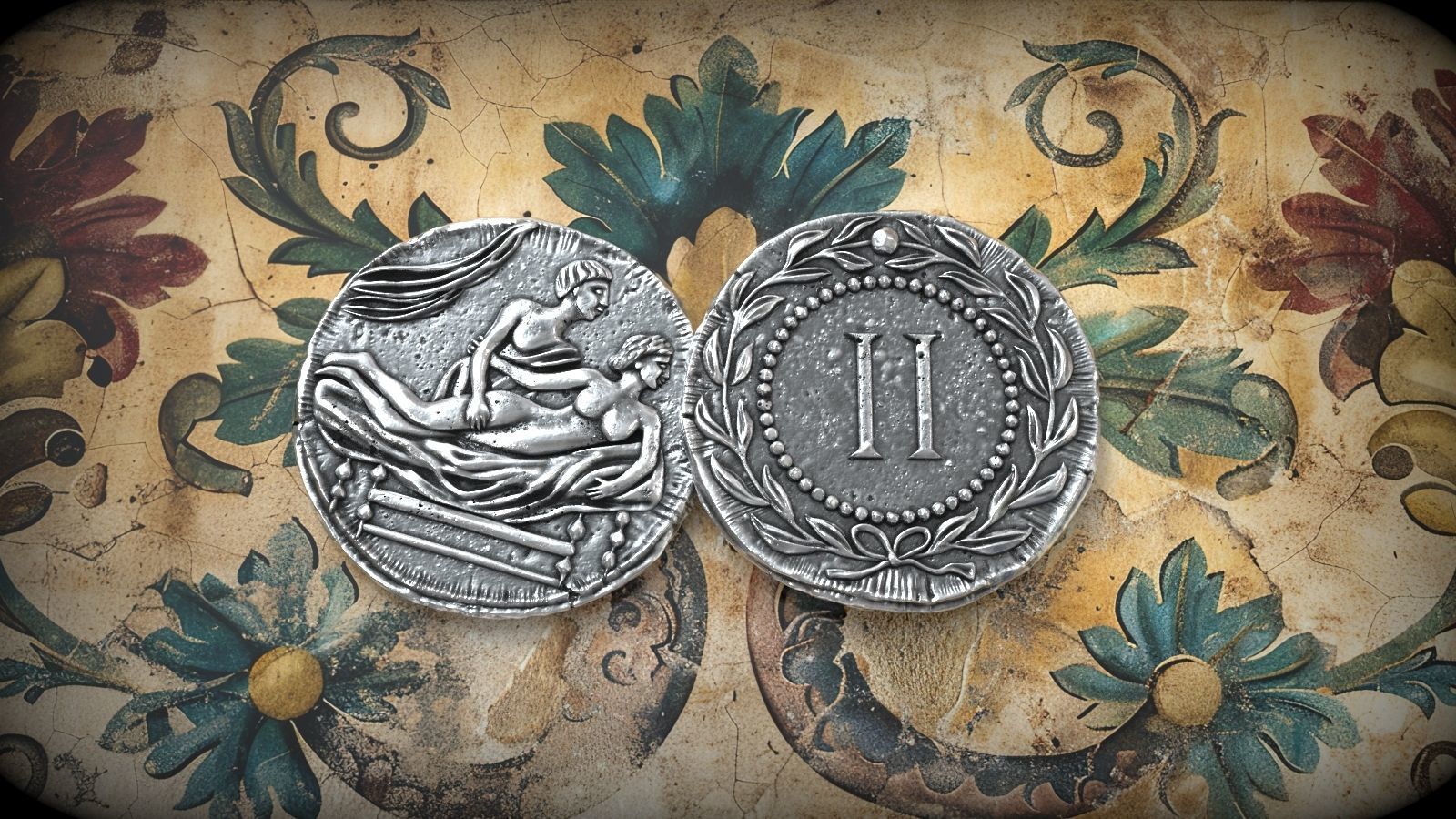 Spintria Rare Ancient Roman Token Antique Coin Number II 3D print model_5