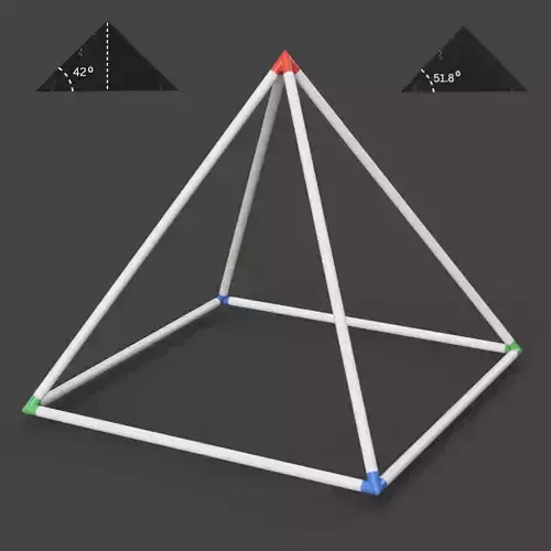 Giza Pyramid Corner Joints for PVC Pipes 3D print model