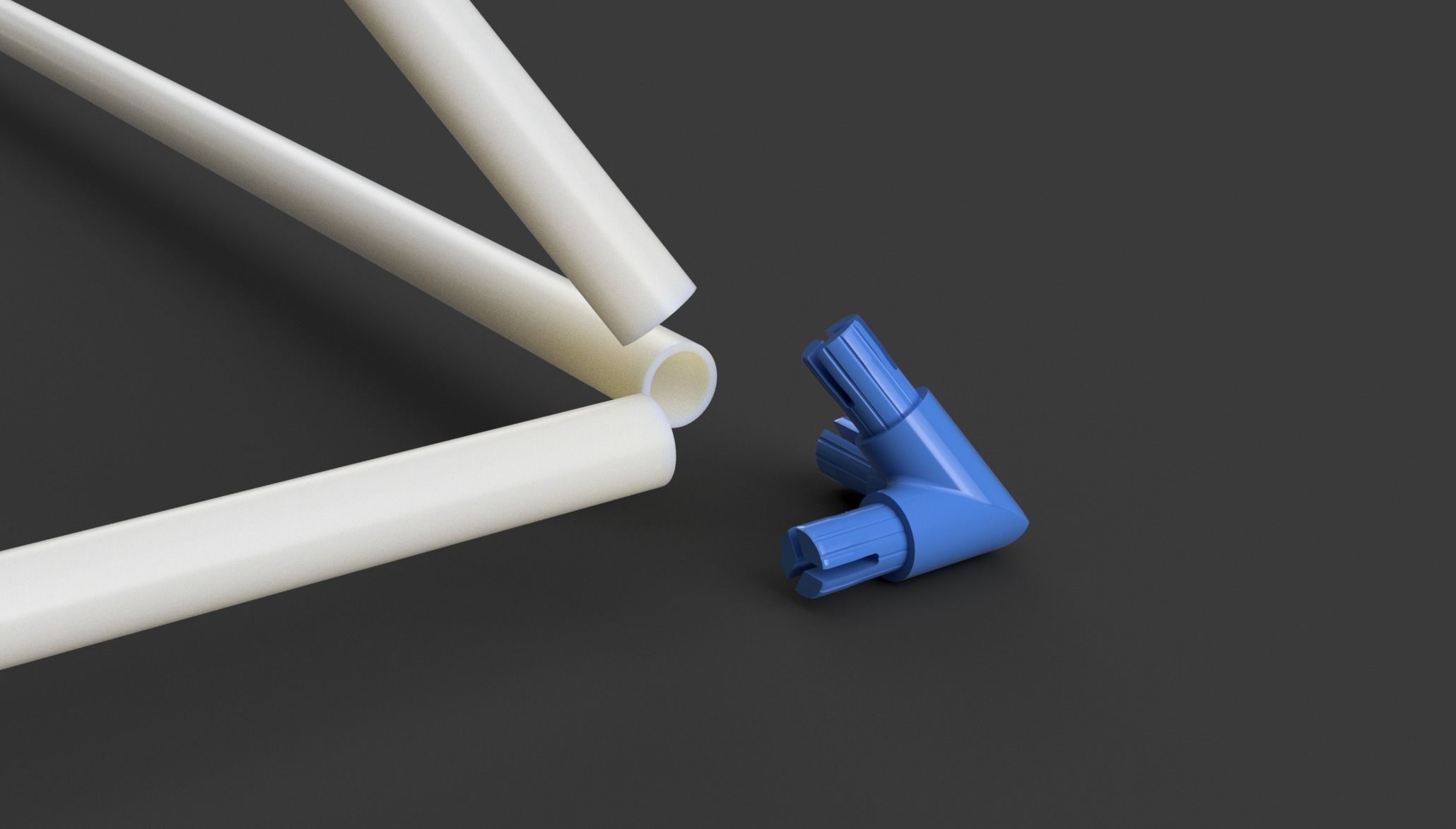 Giza Pyramid Corner Joints for PVC Pipes 3D print model_3
