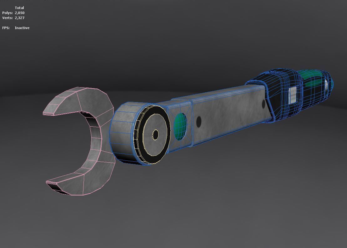 Torque Wrench Ratchet Low-poly 3D model_10