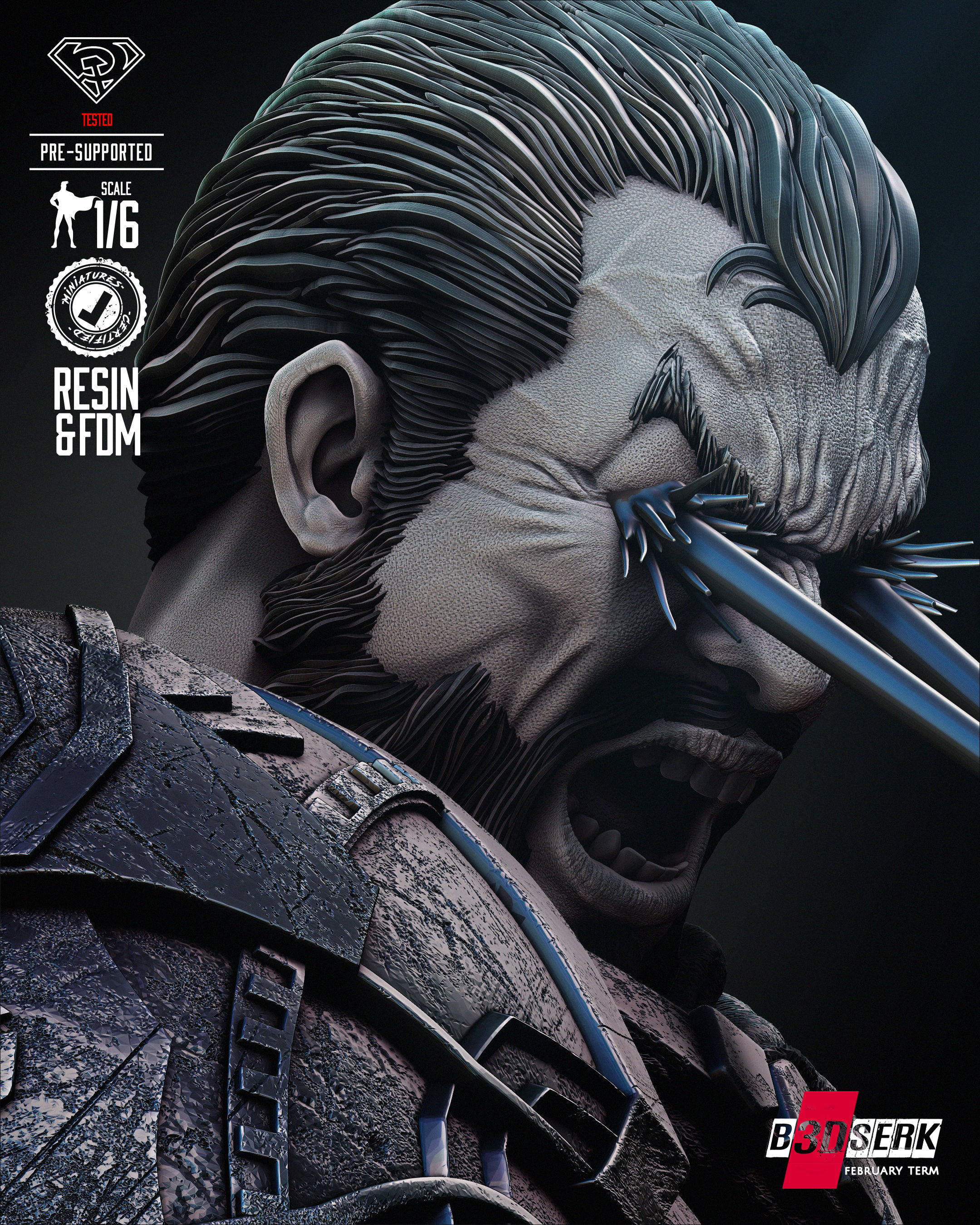 B3DSERK Zod Sculpture Tested for 3D printing 3D print model_54