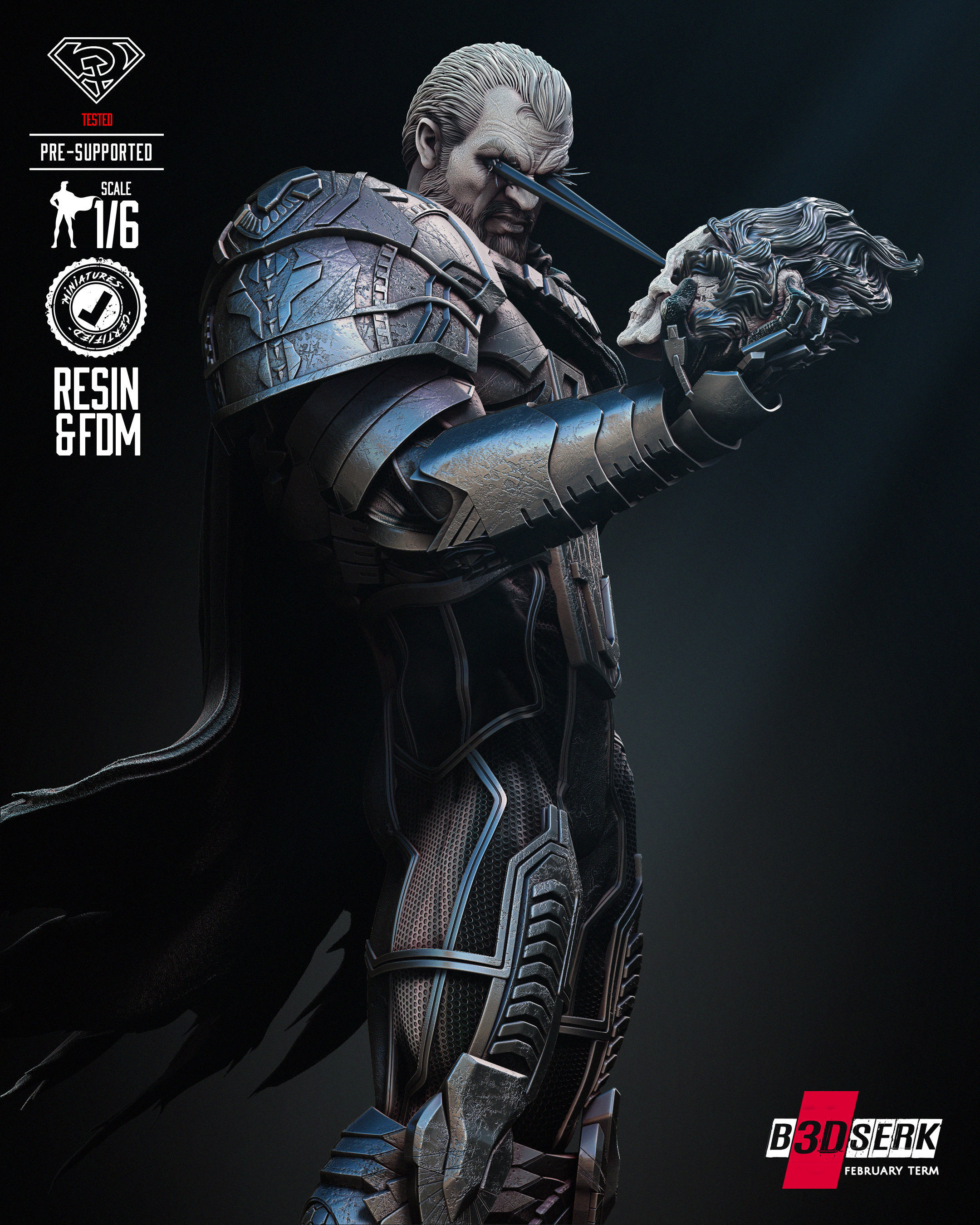 B3DSERK Zod Sculpture Tested for 3D printing 3D print model_40
