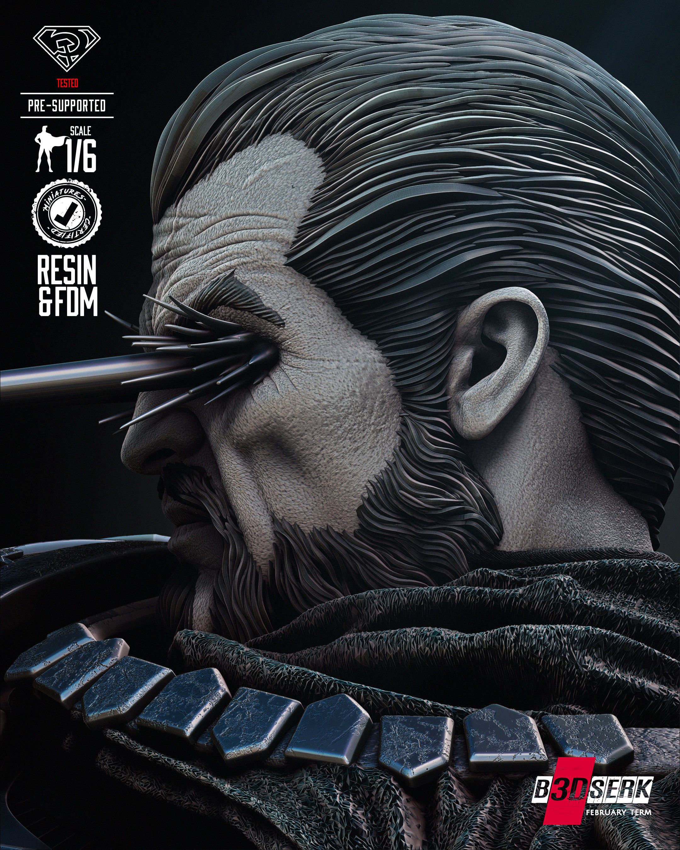 B3DSERK Zod Sculpture Tested for 3D printing 3D print model_35