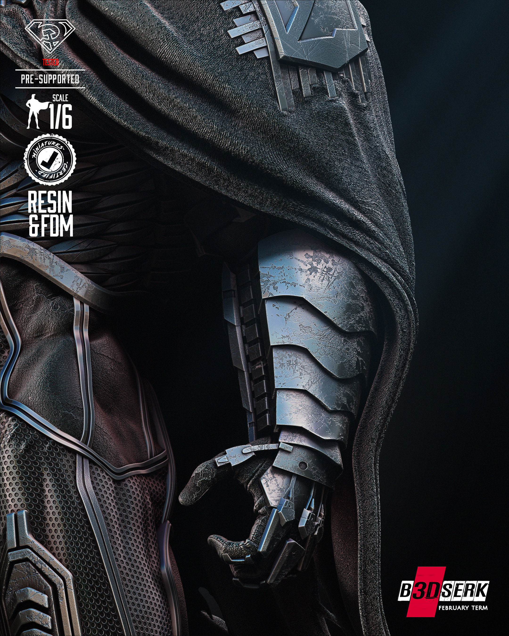 B3DSERK Zod Sculpture Tested for 3D printing 3D print model_7