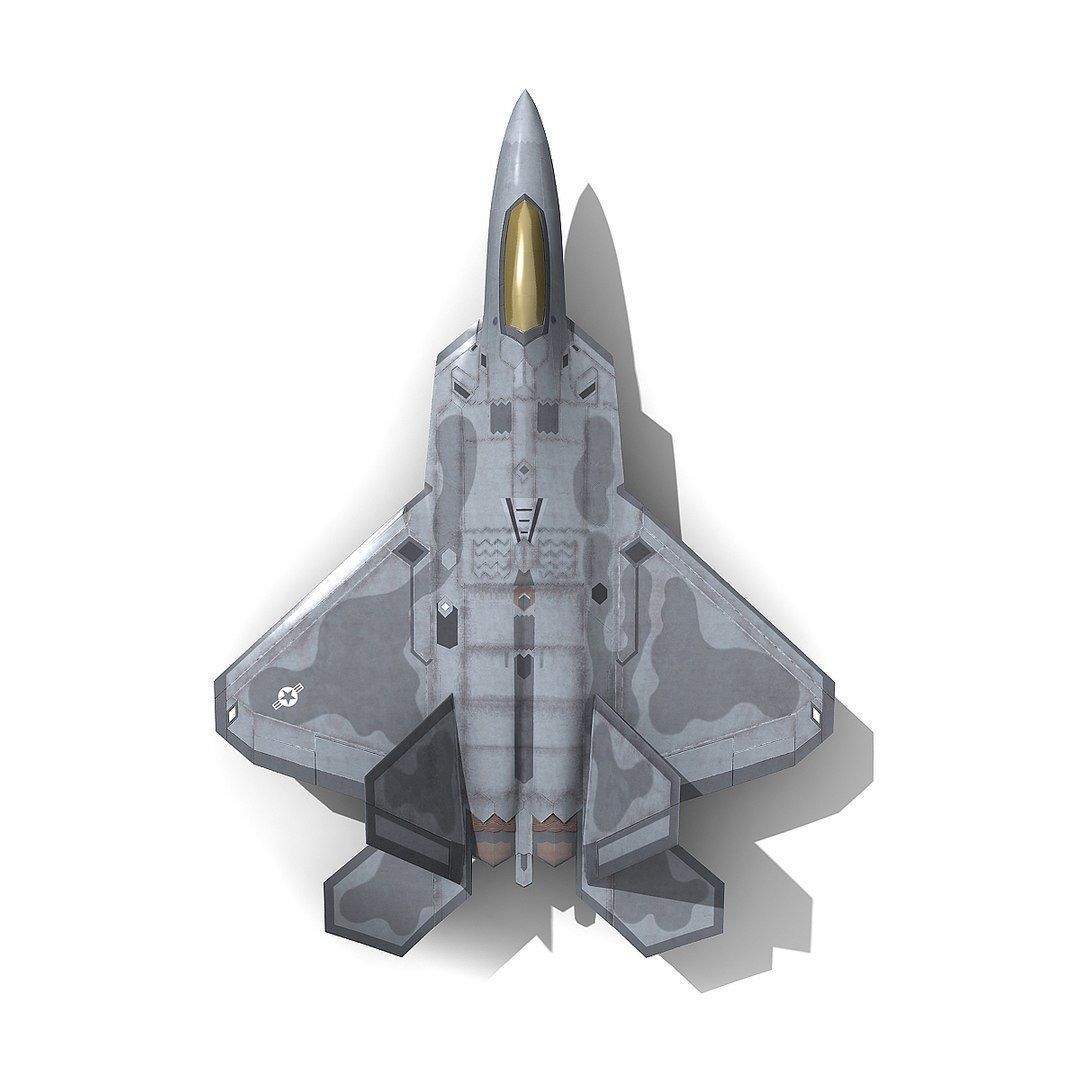 F 22 Raptor Low-poly 3D model_4