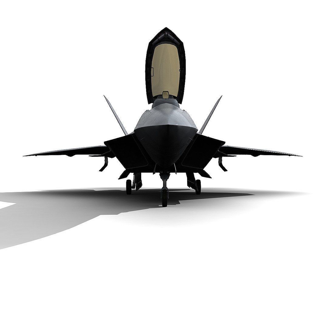 F 22 Raptor Low-poly 3D model_3