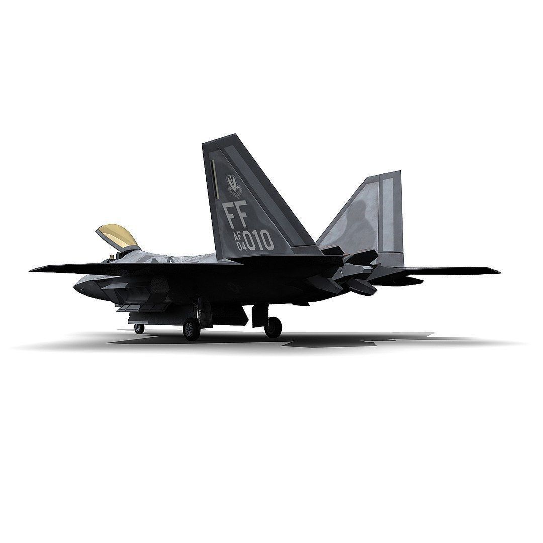 F 22 Raptor Low-poly 3D model_2