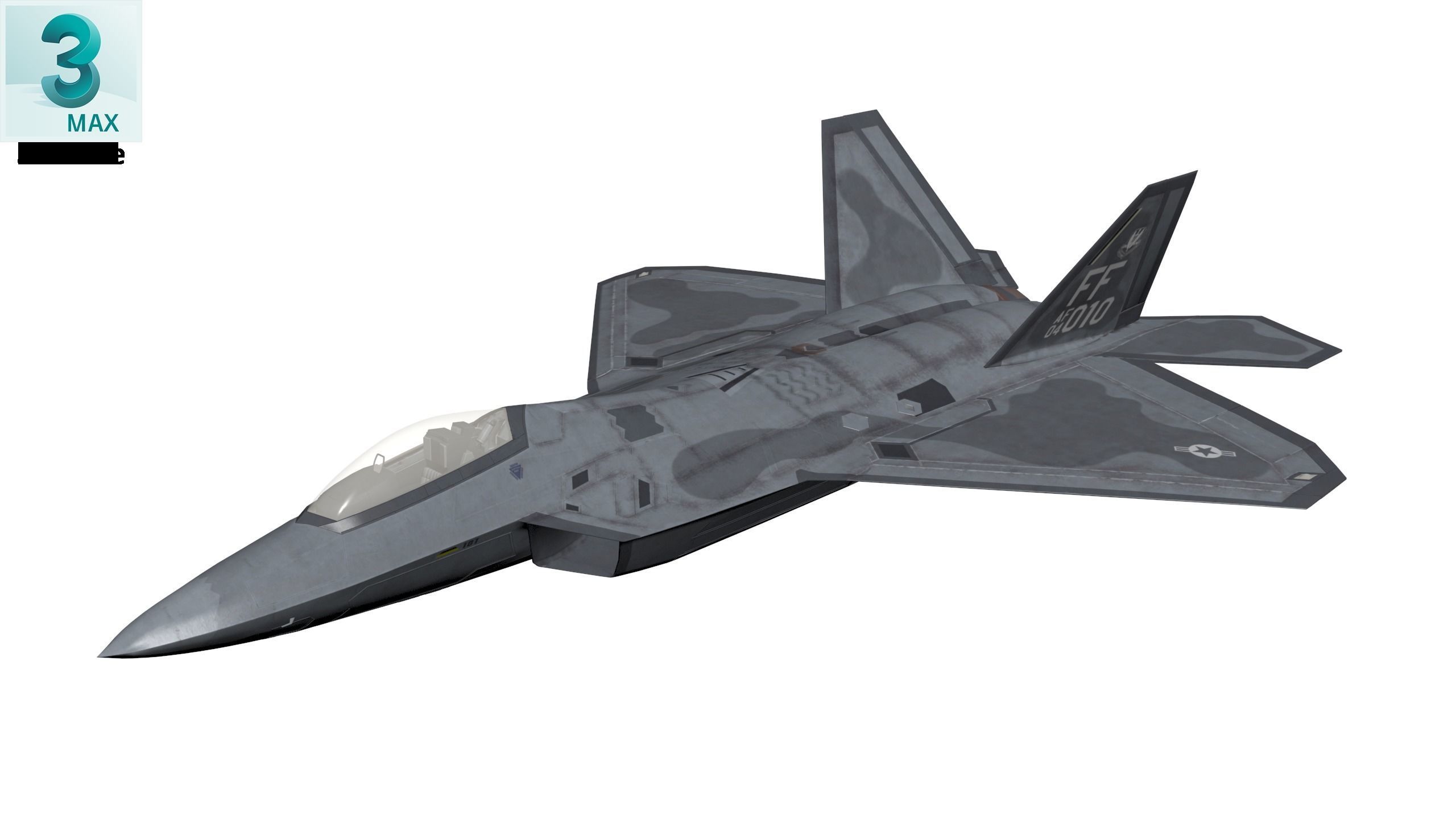 F 22 Raptor Low-poly 3D model_35