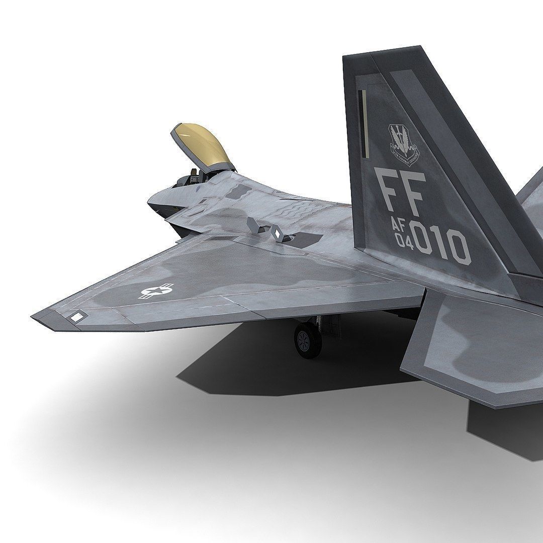 F 22 Raptor Low-poly 3D model_7