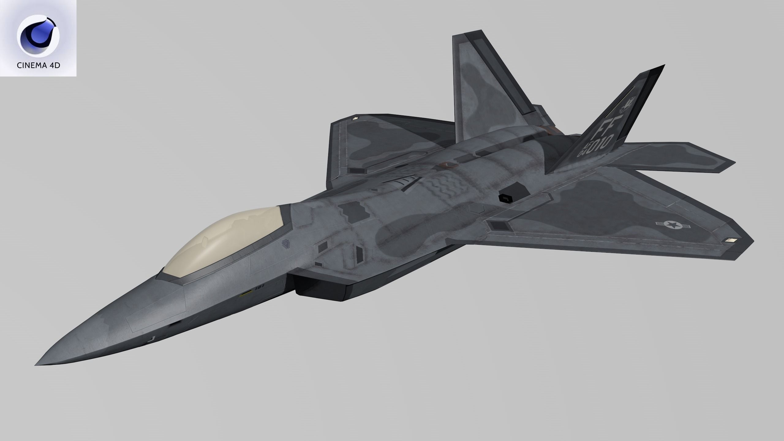 F 22 Raptor Low-poly 3D model_39