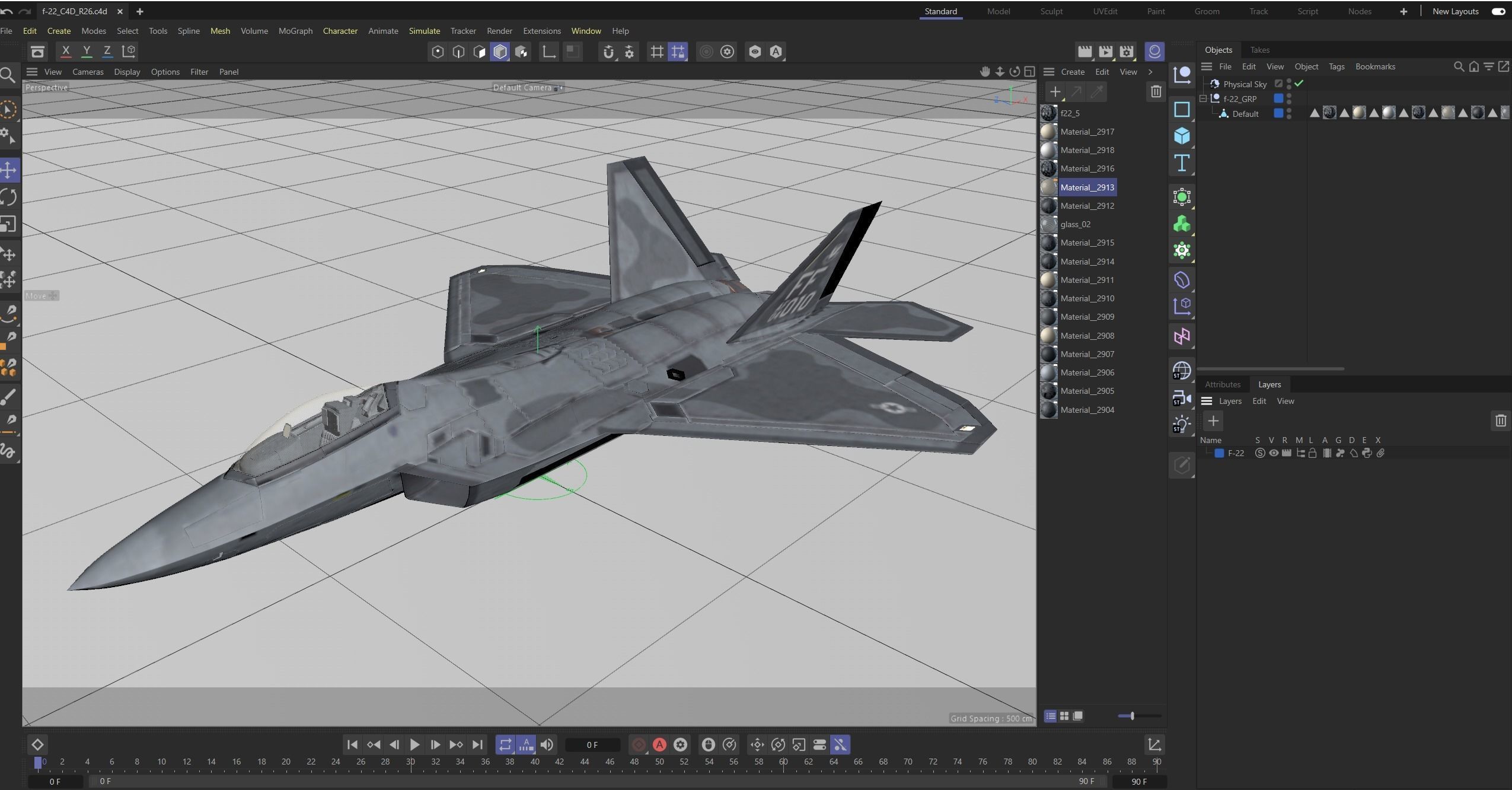 F 22 Raptor Low-poly 3D model_40